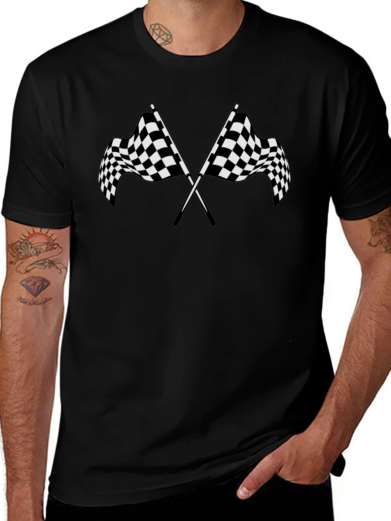 Checkered Flag Graphic Tee - Racing Fan T-Shirt