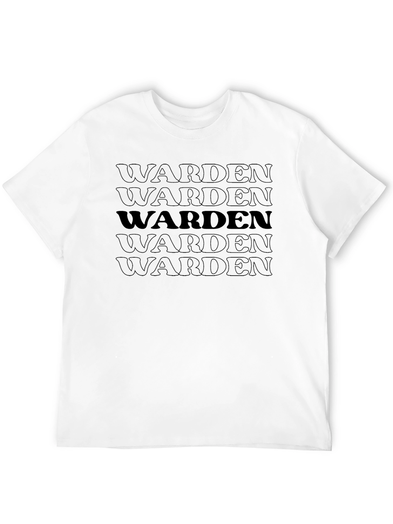 Warden Stacked Graphic T-Shirt - Soft Cotton Tee
