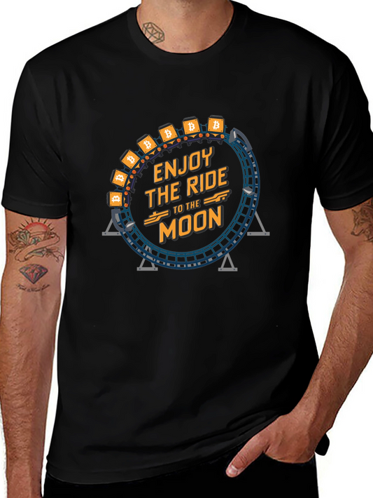 Bitcoin Roller Coaster T-Shirt - Enjoy The Ride to The Moon