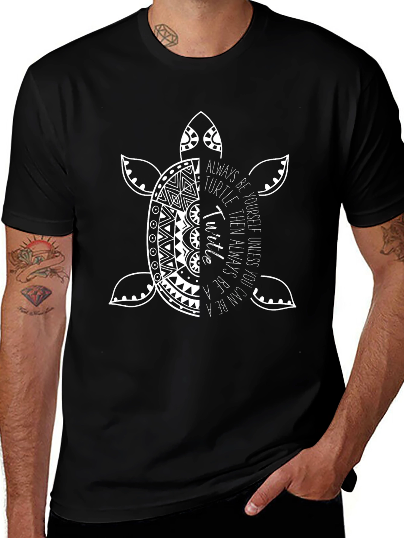 Turtle Graphic Print Crew Neck T-Shirt