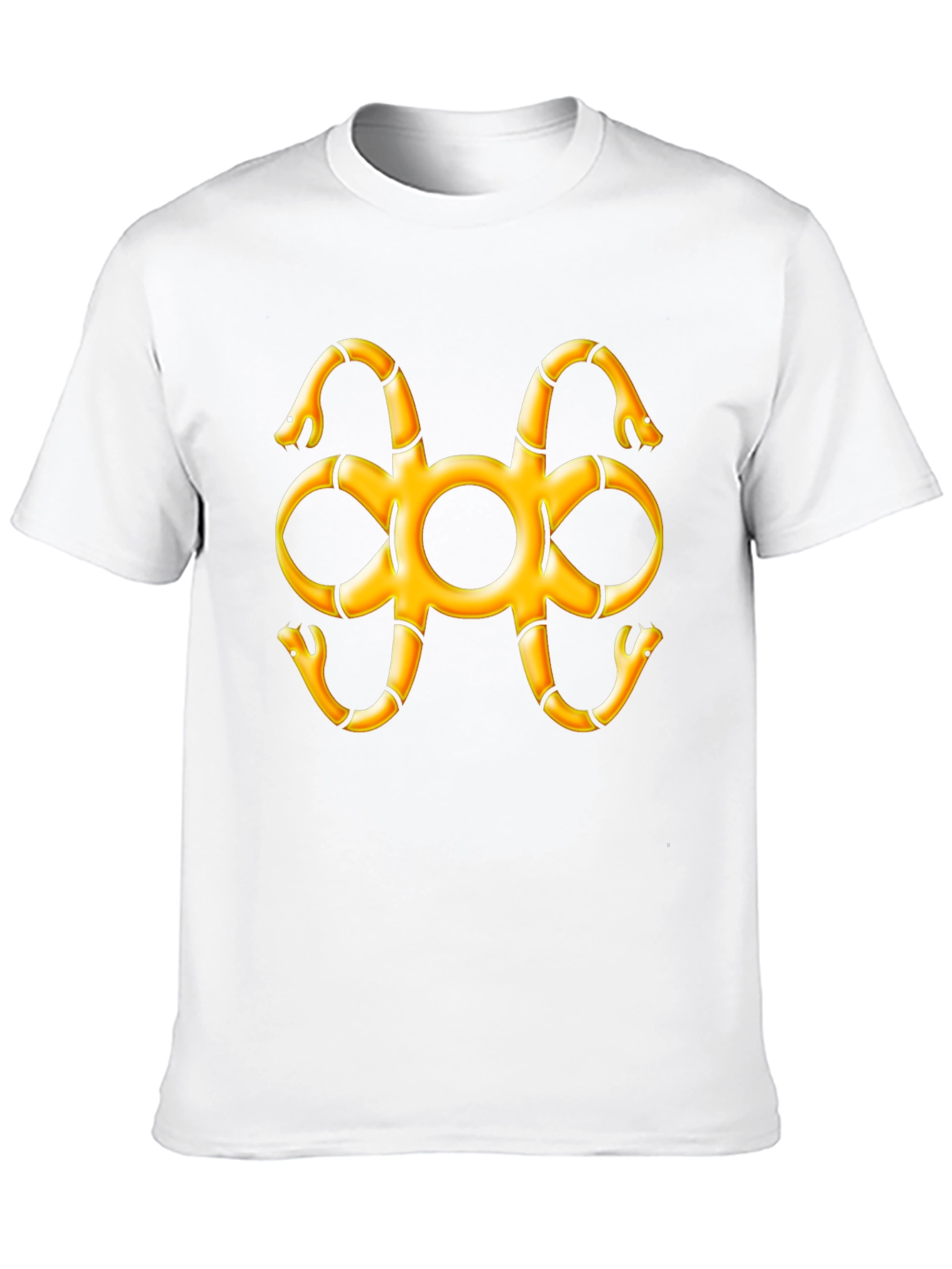 Black T-Shirt with Snake Adinkra Symbol