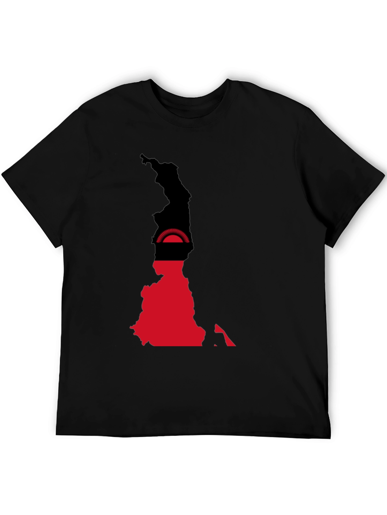 Malawi Flag Map T-Shirt - Black