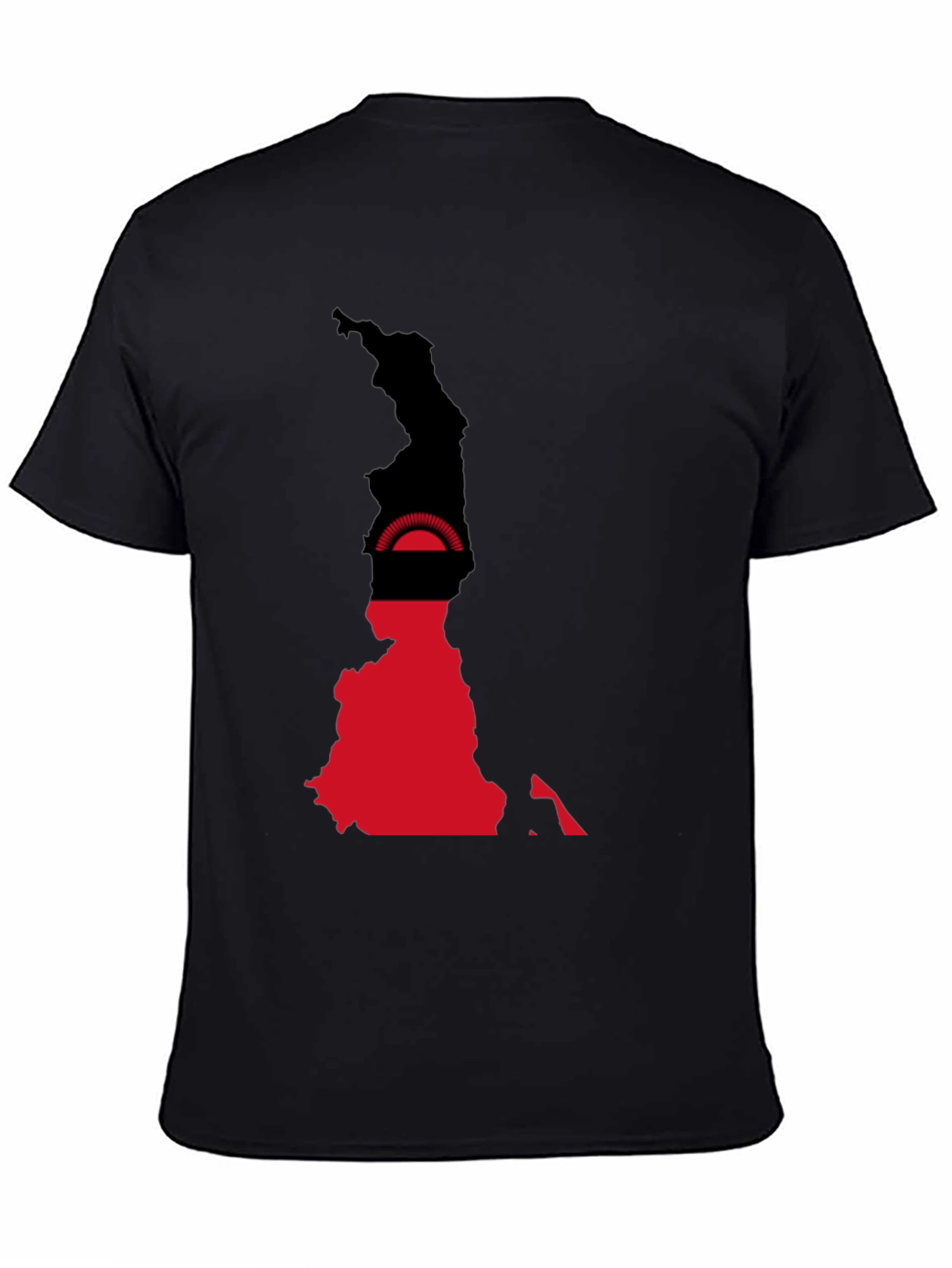 Malawi Flag Map T-Shirt - Black