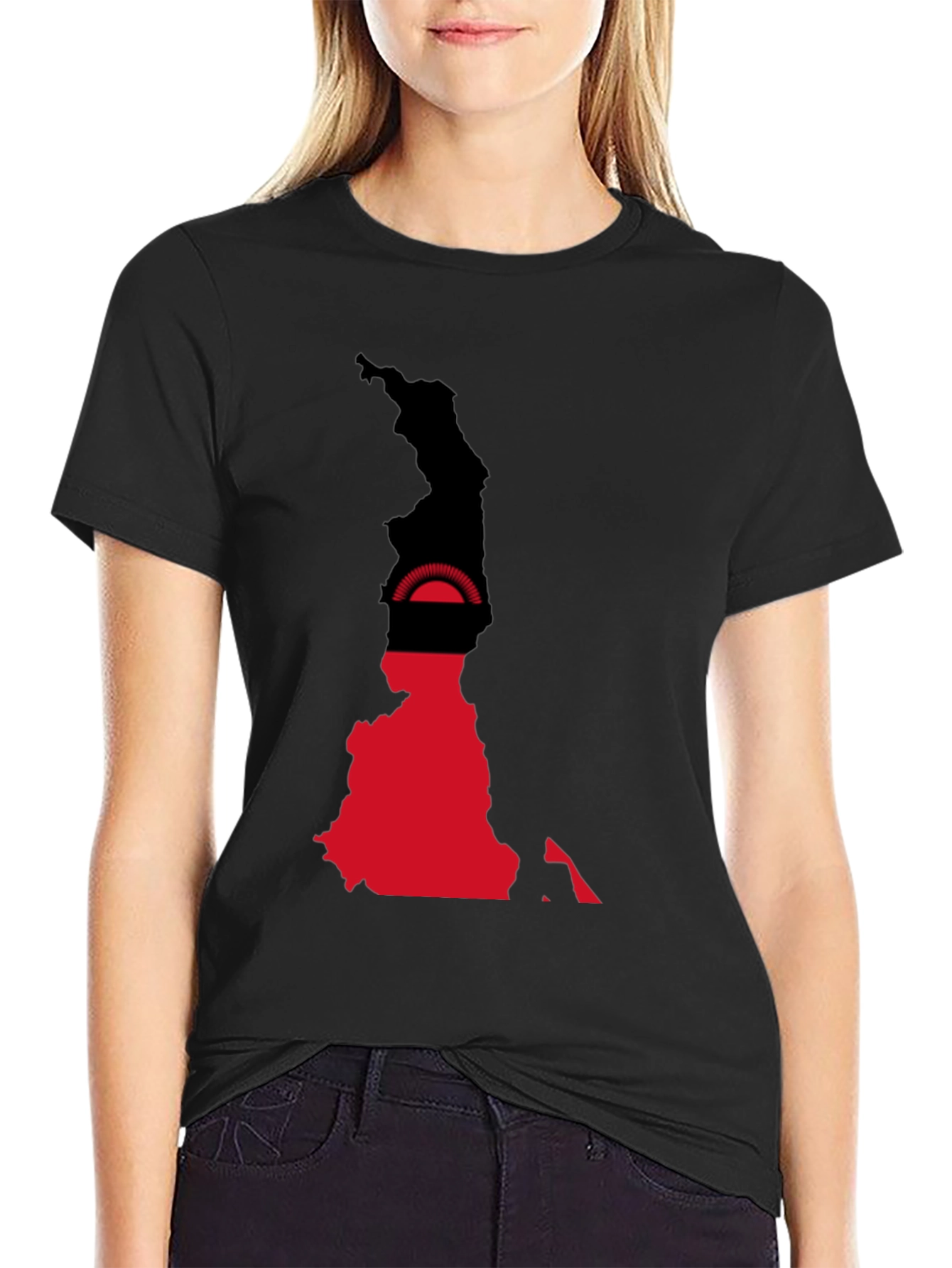 Malawi Flag Map T-Shirt - Black
