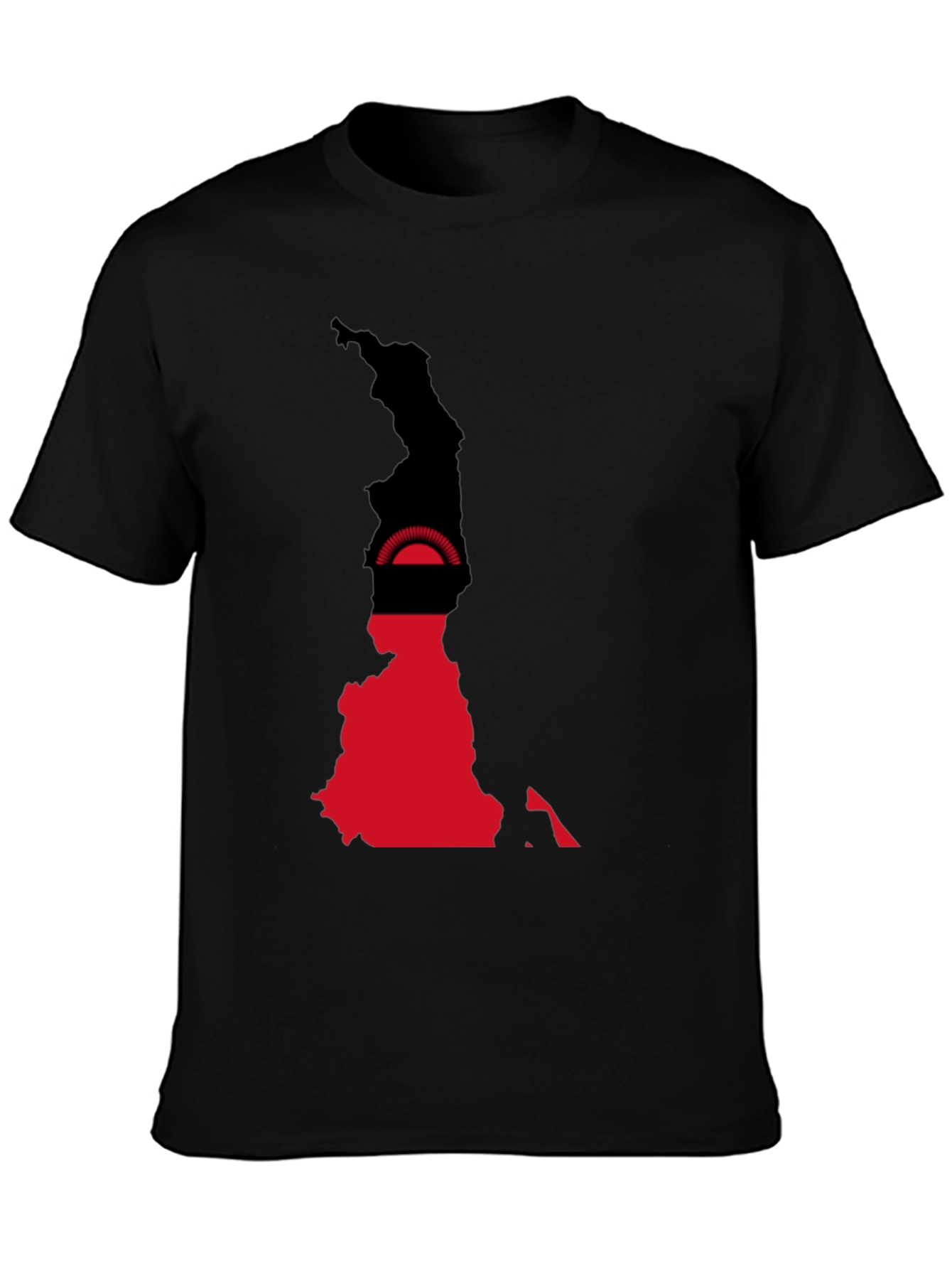 Malawi Flag Map T-Shirt - Black