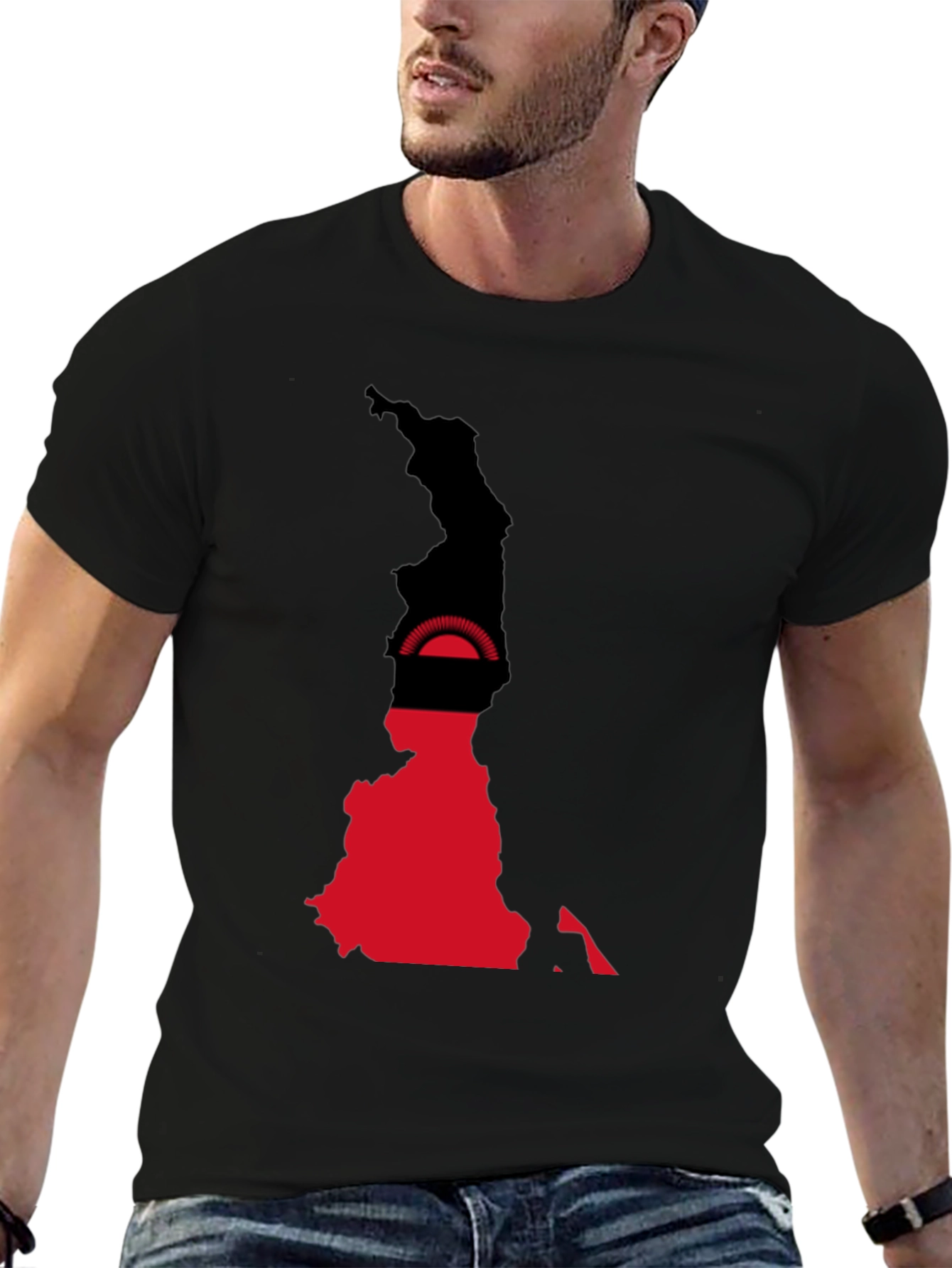 Malawi Flag Map T-Shirt - Black