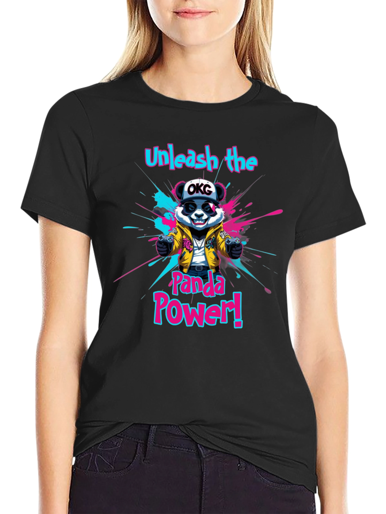 Unleash Panda Power Black T-Shirt