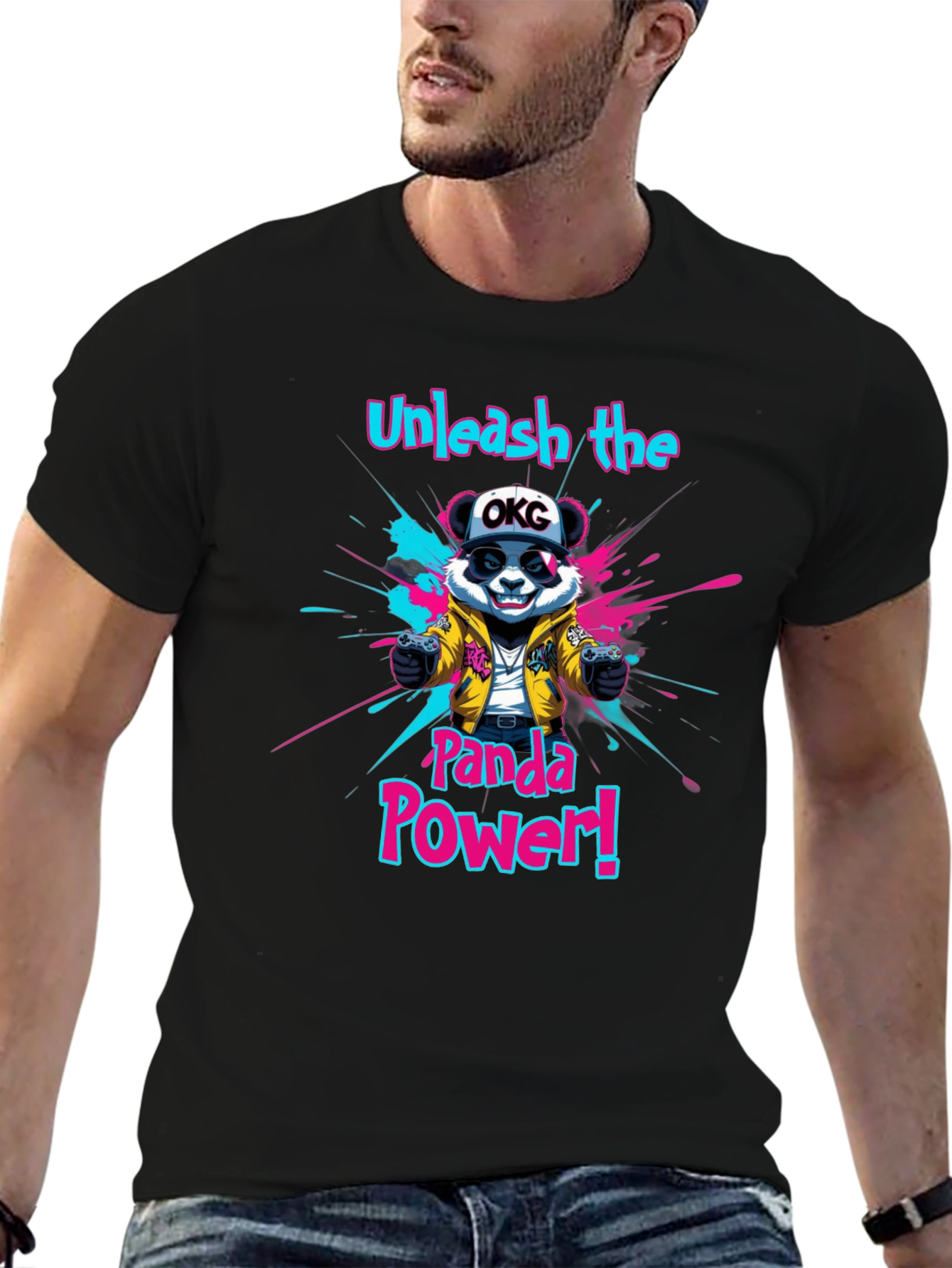 Unleash Panda Power Black T-Shirt