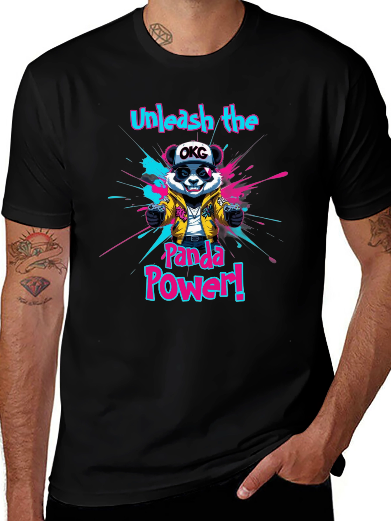 Unleash Panda Power Black T-Shirt
