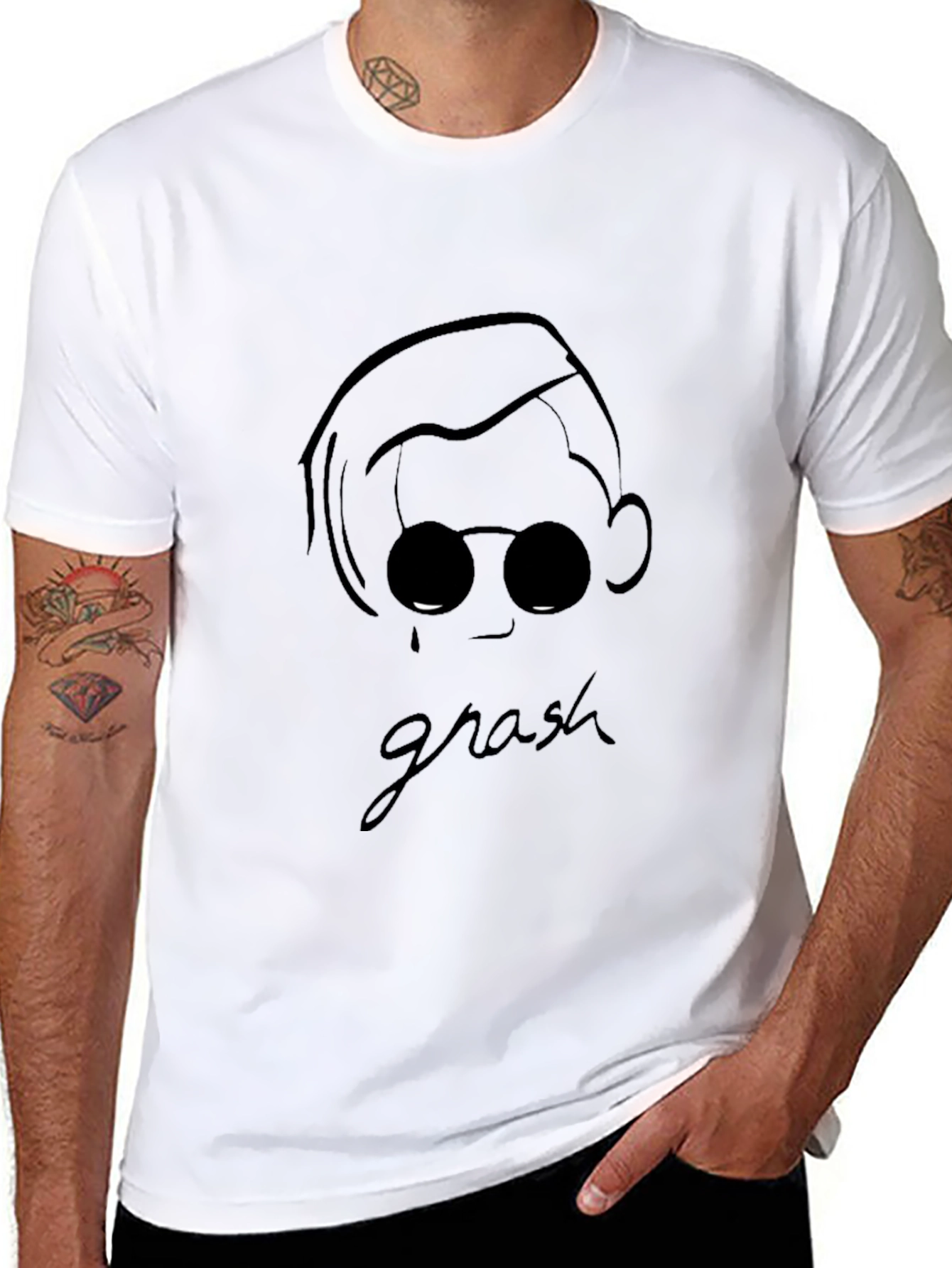 Grash Graphic Tee - Stylish Mens Black T-Shirt