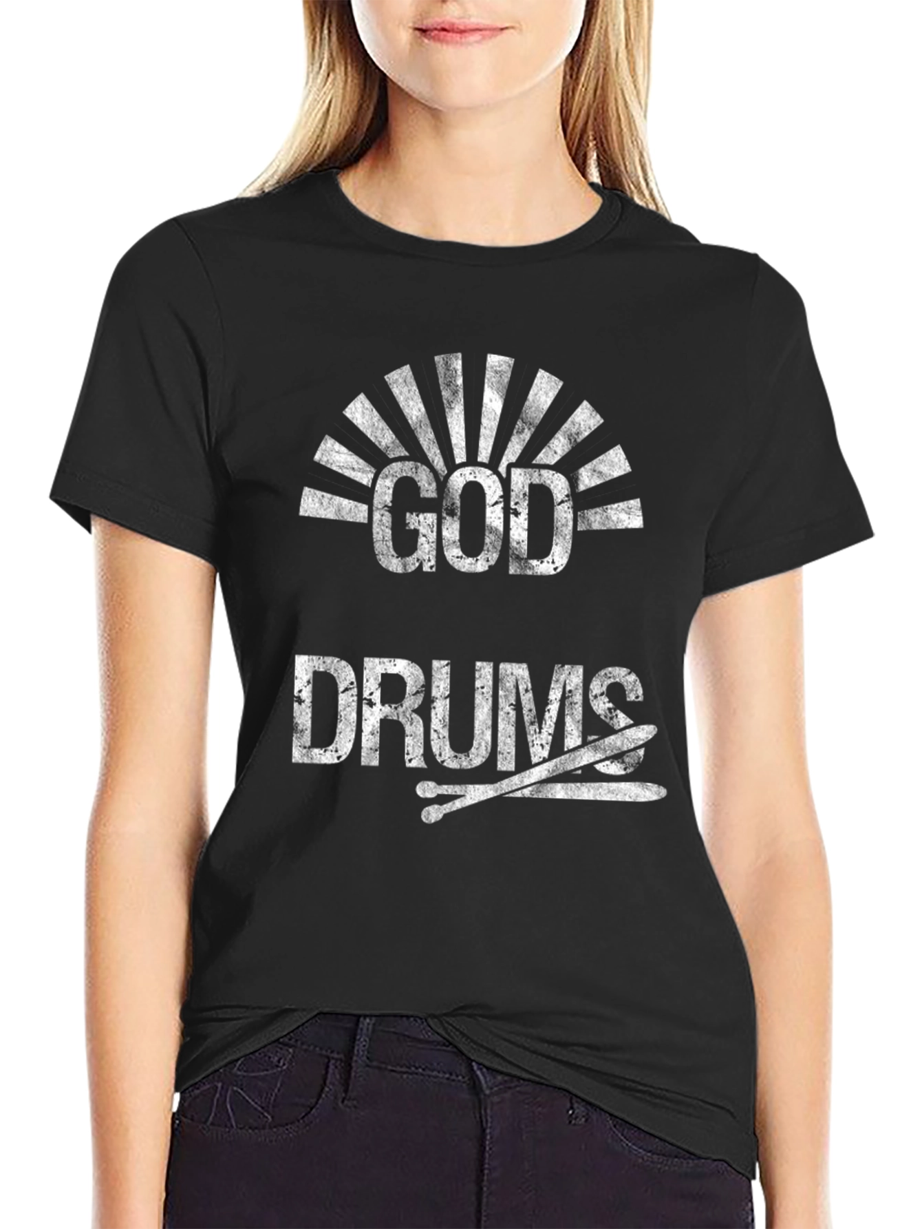 God Drums Black T-Shirt - Music Lover Tee