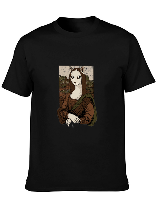 Cat Mona Lisa Graphic T-Shirt