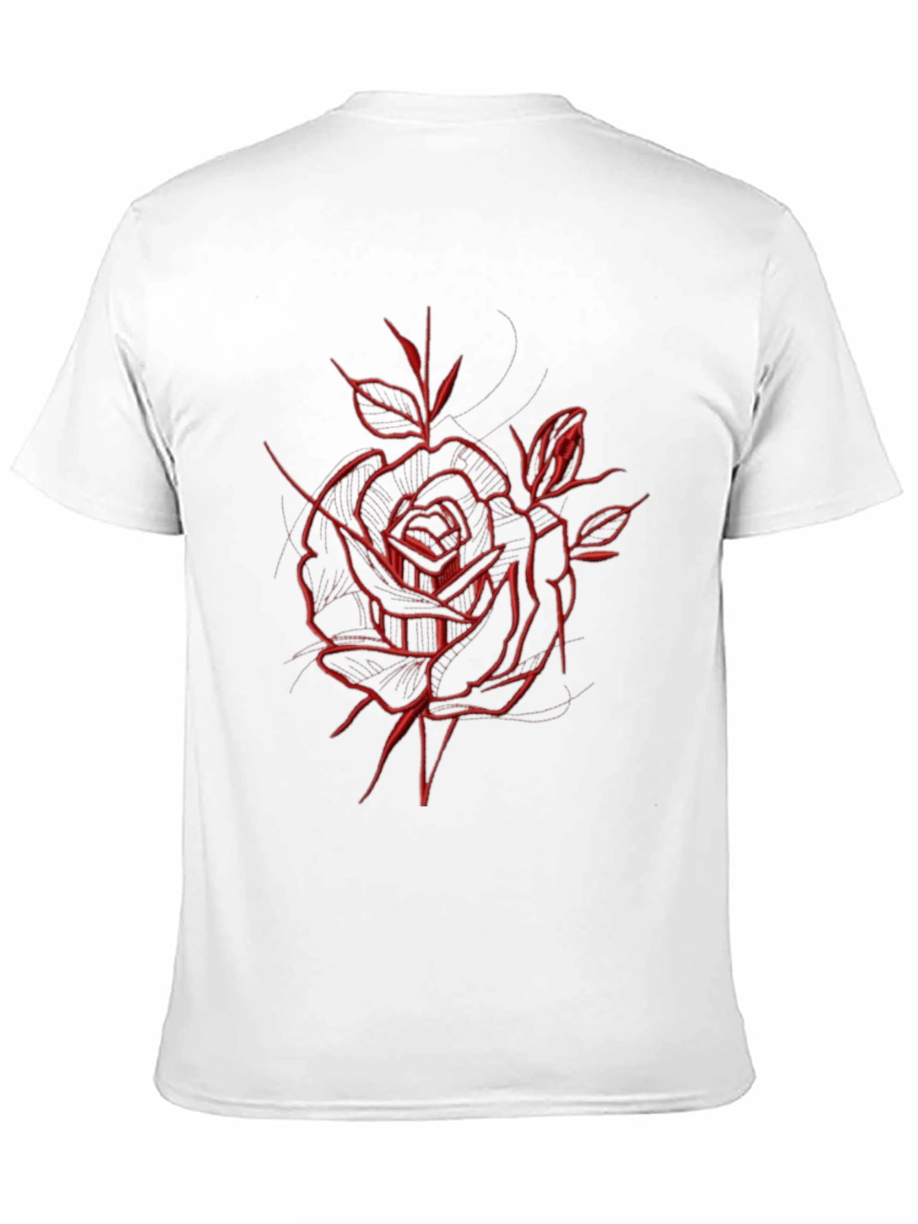 Red Rose Graphic Black T-Shirt