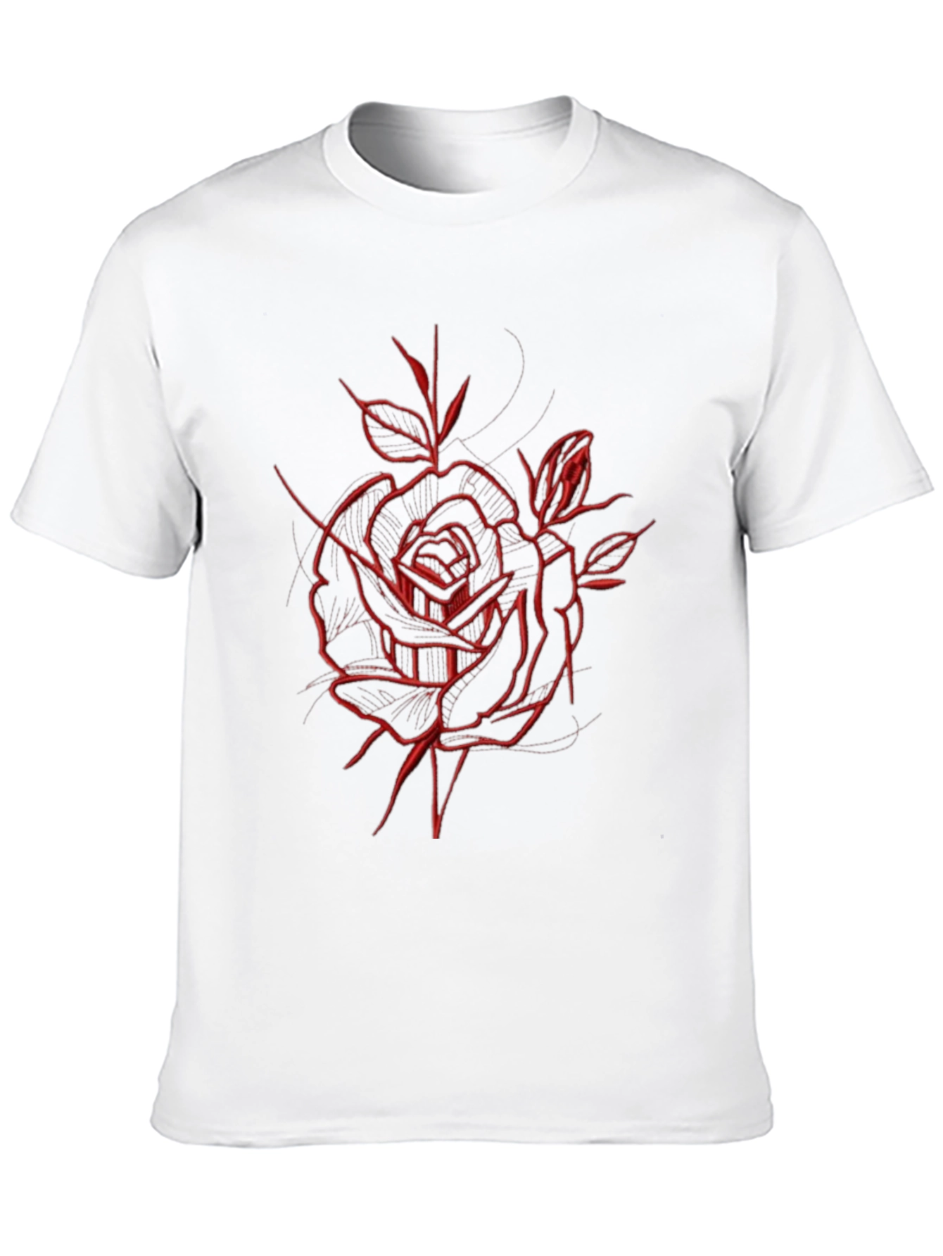 Red Rose Graphic Black T-Shirt