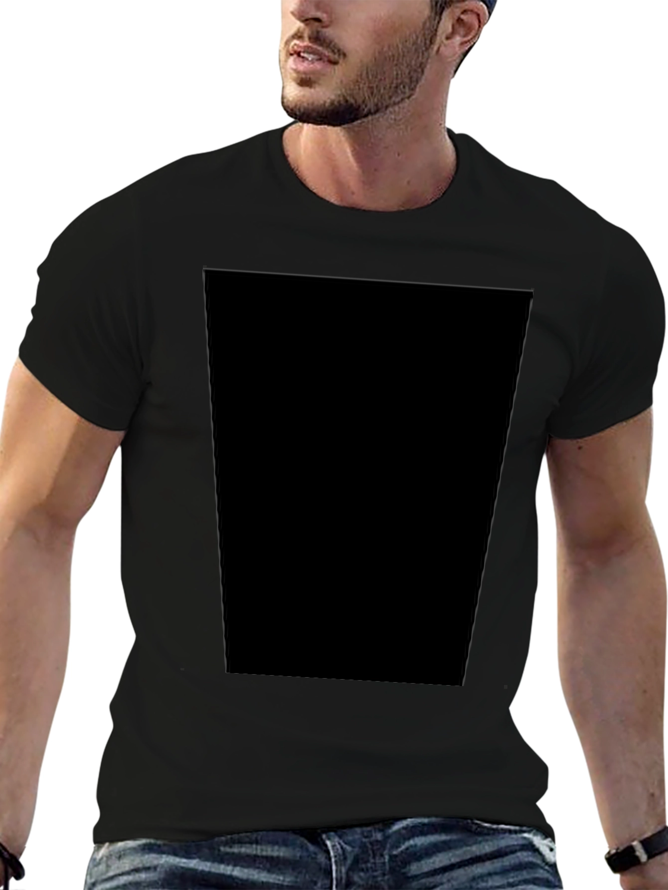 Mens Black Casual T-Shirt - Comfort Fit
