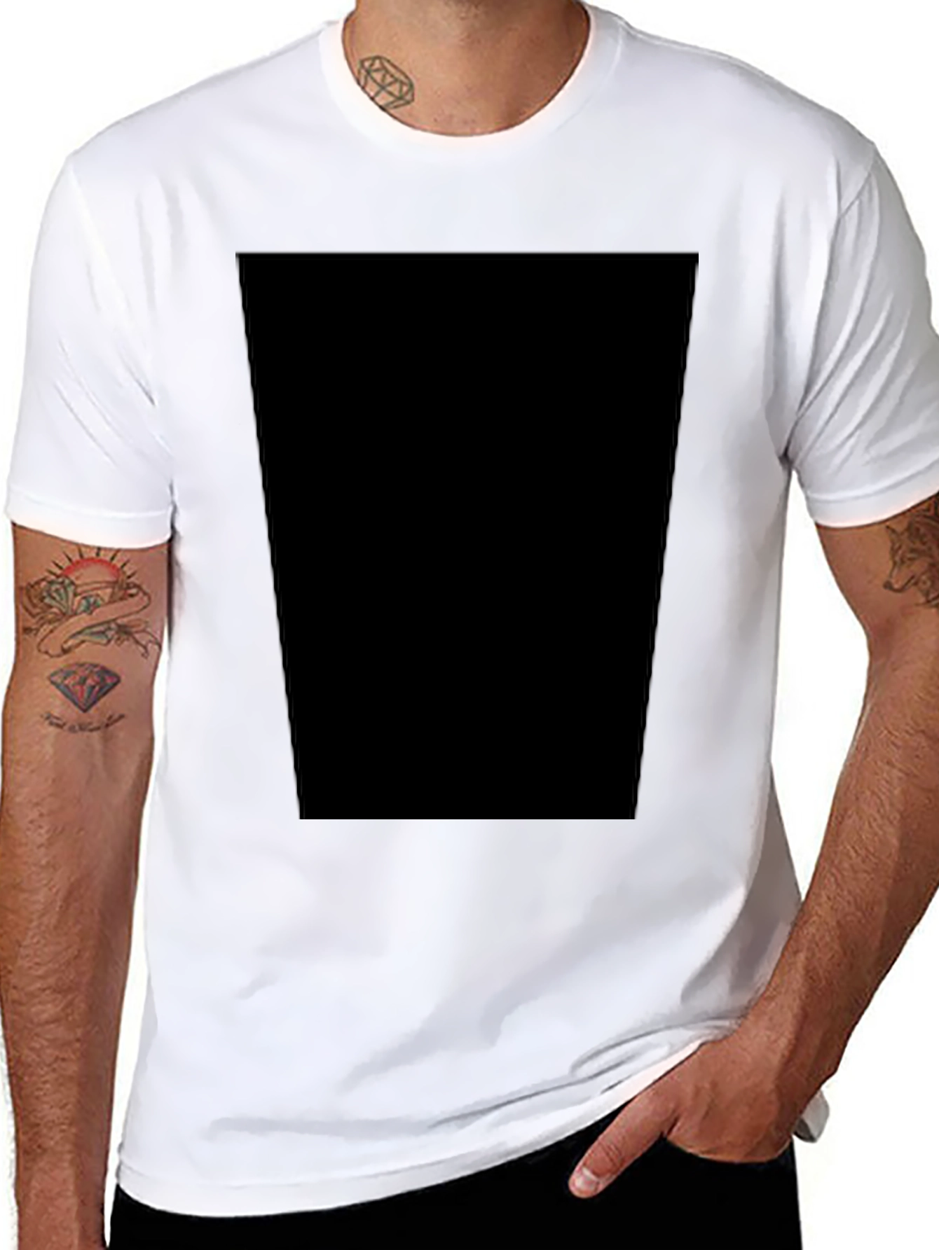 Mens Black Casual T-Shirt - Comfort Fit
