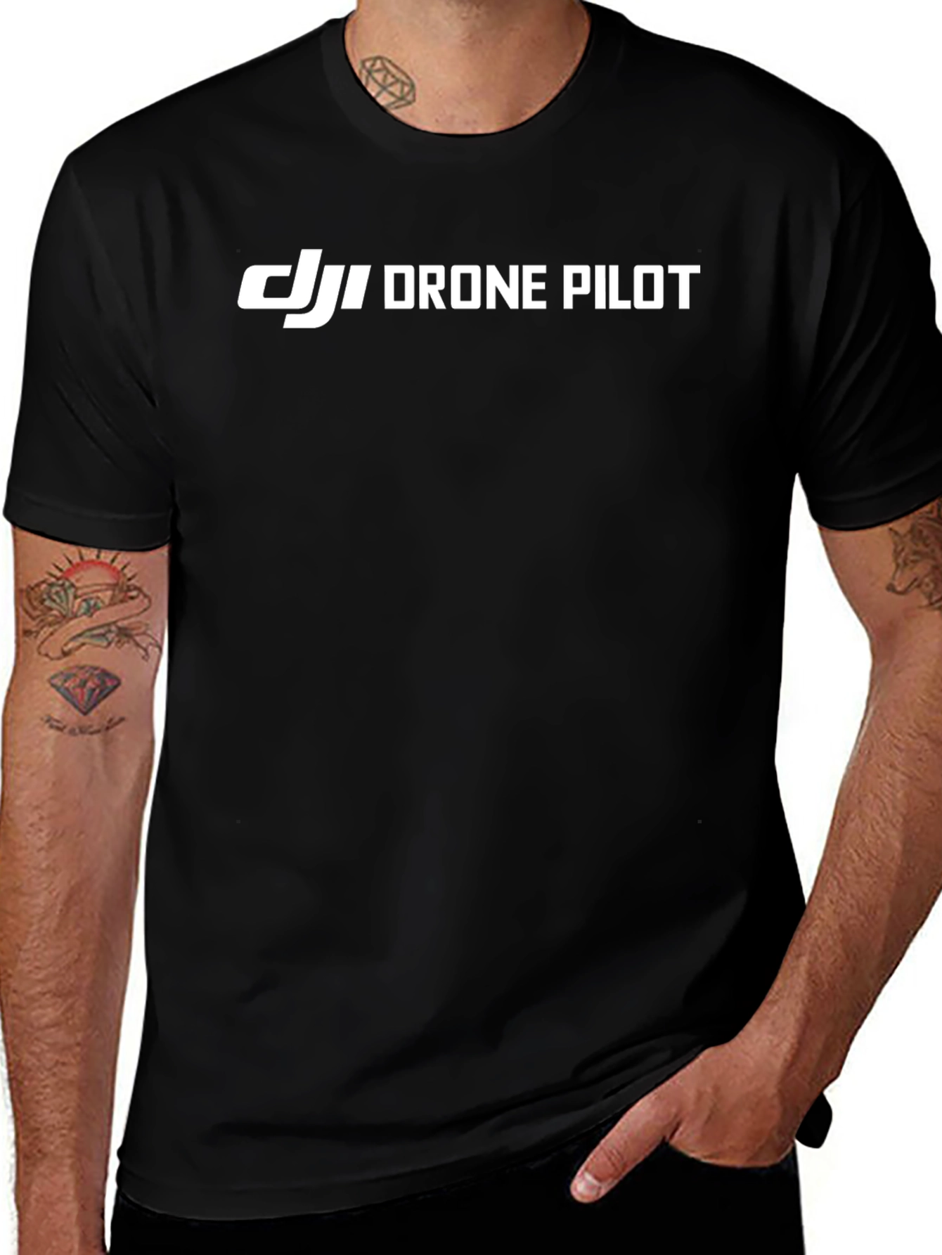 DJI Drone Pilot Black T-Shirt | Aviation Apparel