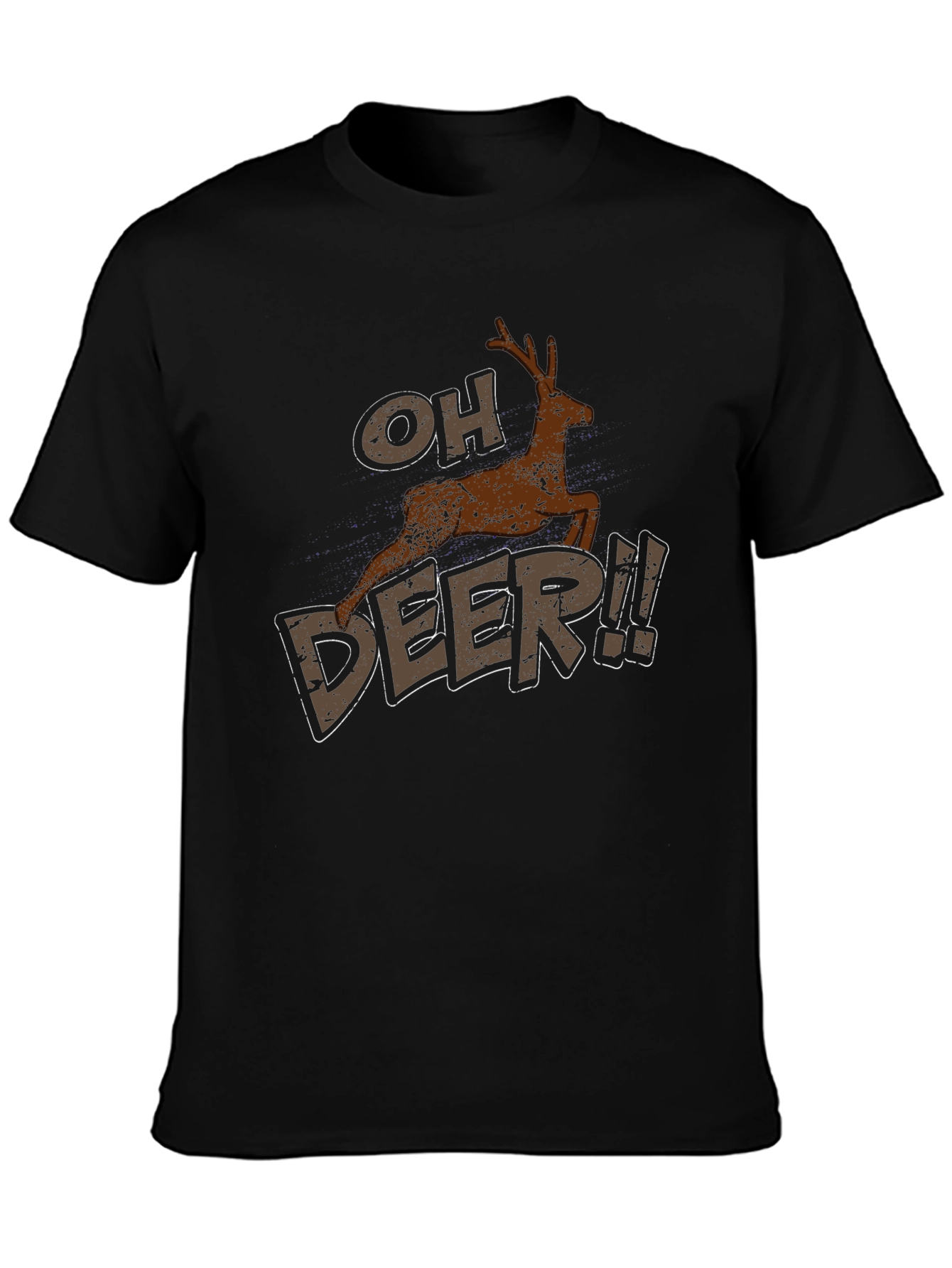 Oh Deer Graphic T-Shirt - Black Crew Neck Tee