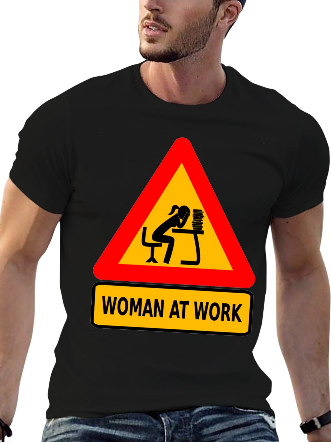 Woman At Work T-Shirt - Funny Graphic Tee