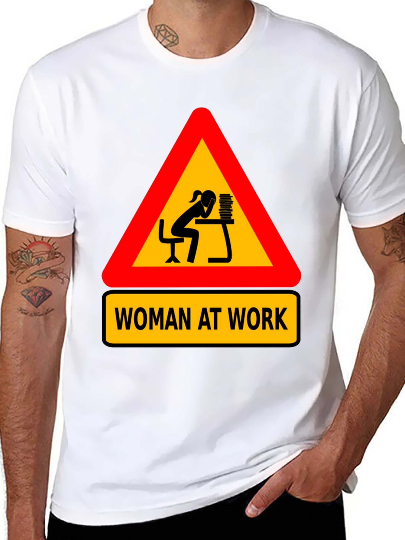 Woman At Work T-Shirt - Funny Graphic Tee