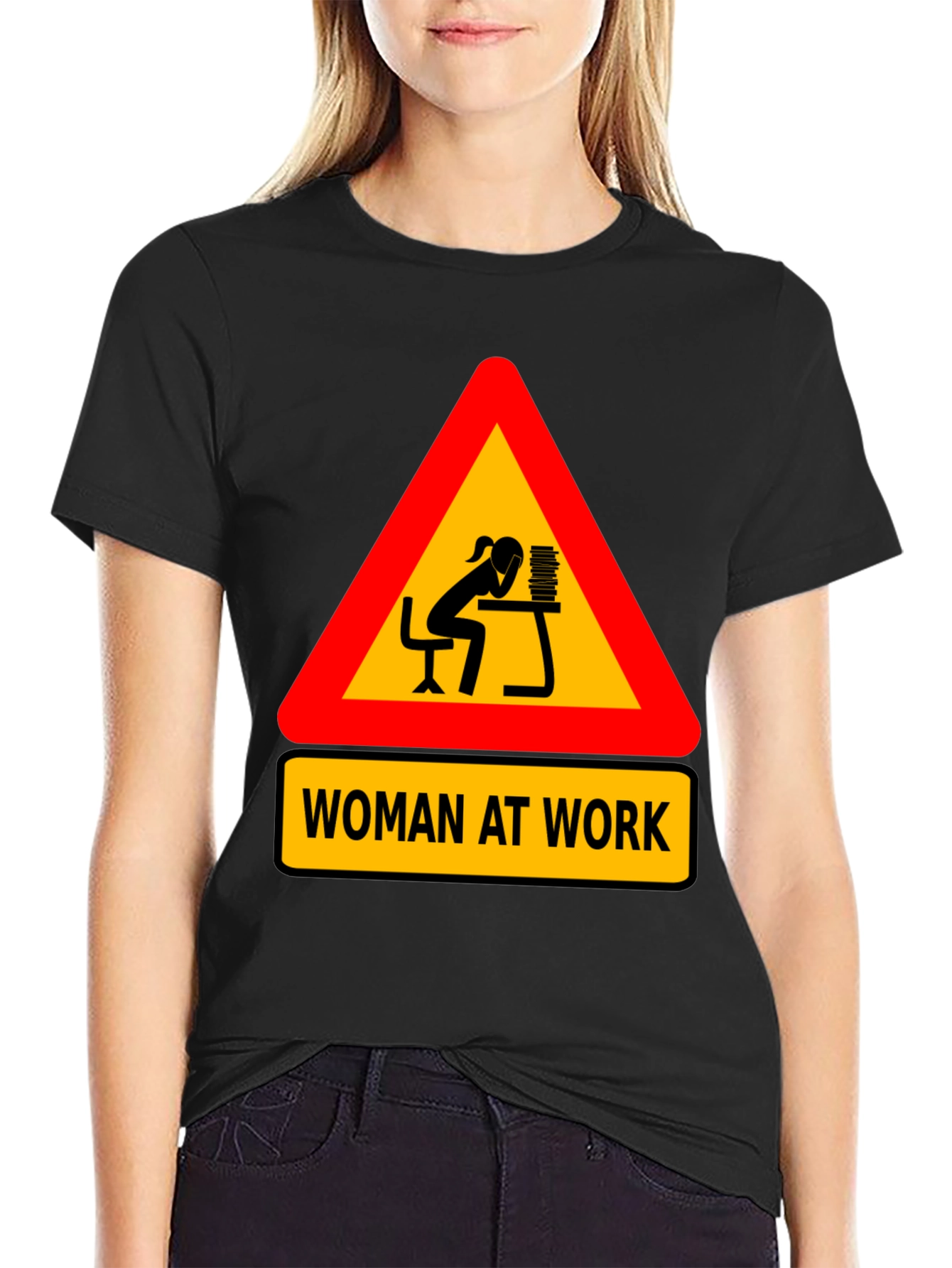 Woman At Work T-Shirt - Funny Graphic Tee
