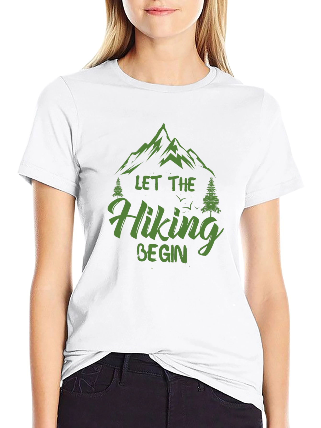 Let The Hiking Begin Black Graphic Tee