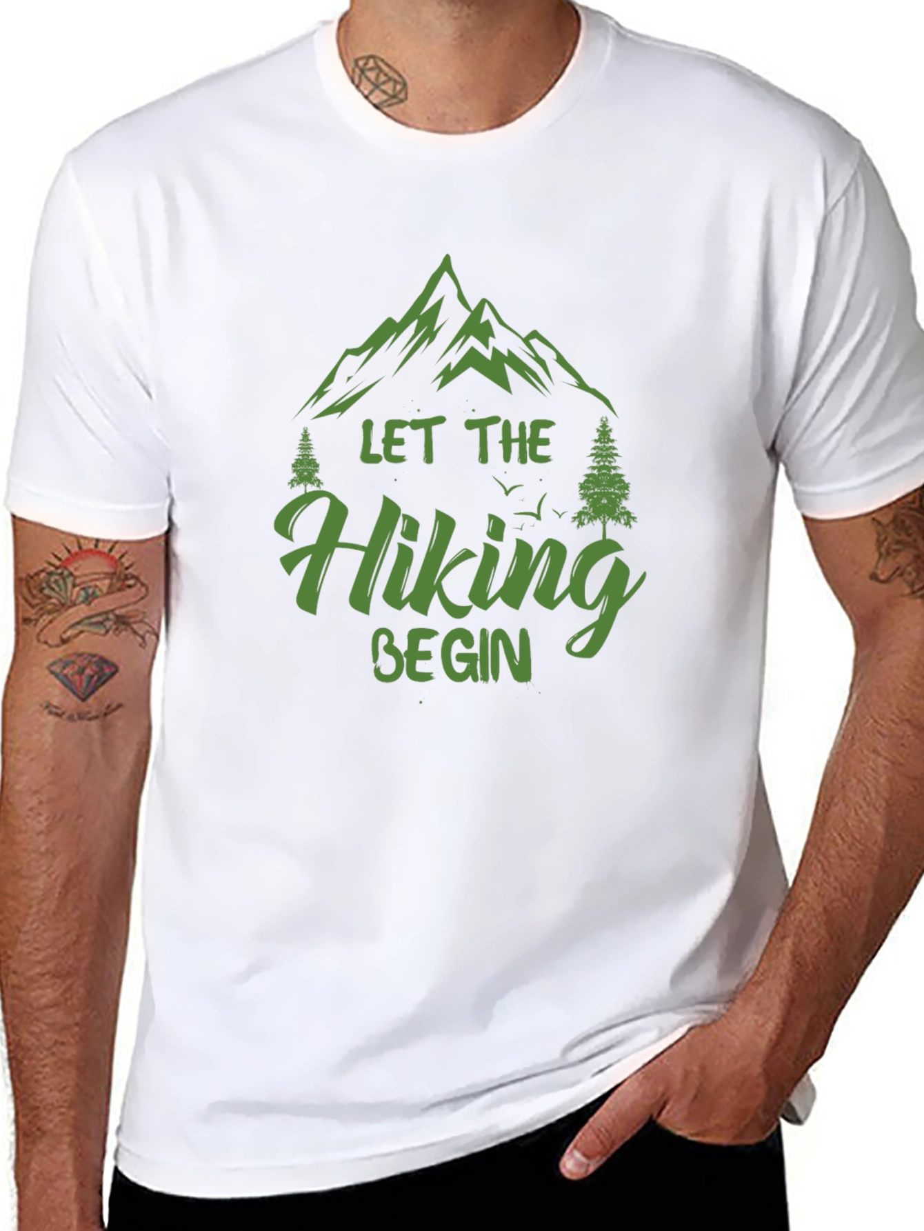 Let The Hiking Begin Black Graphic Tee