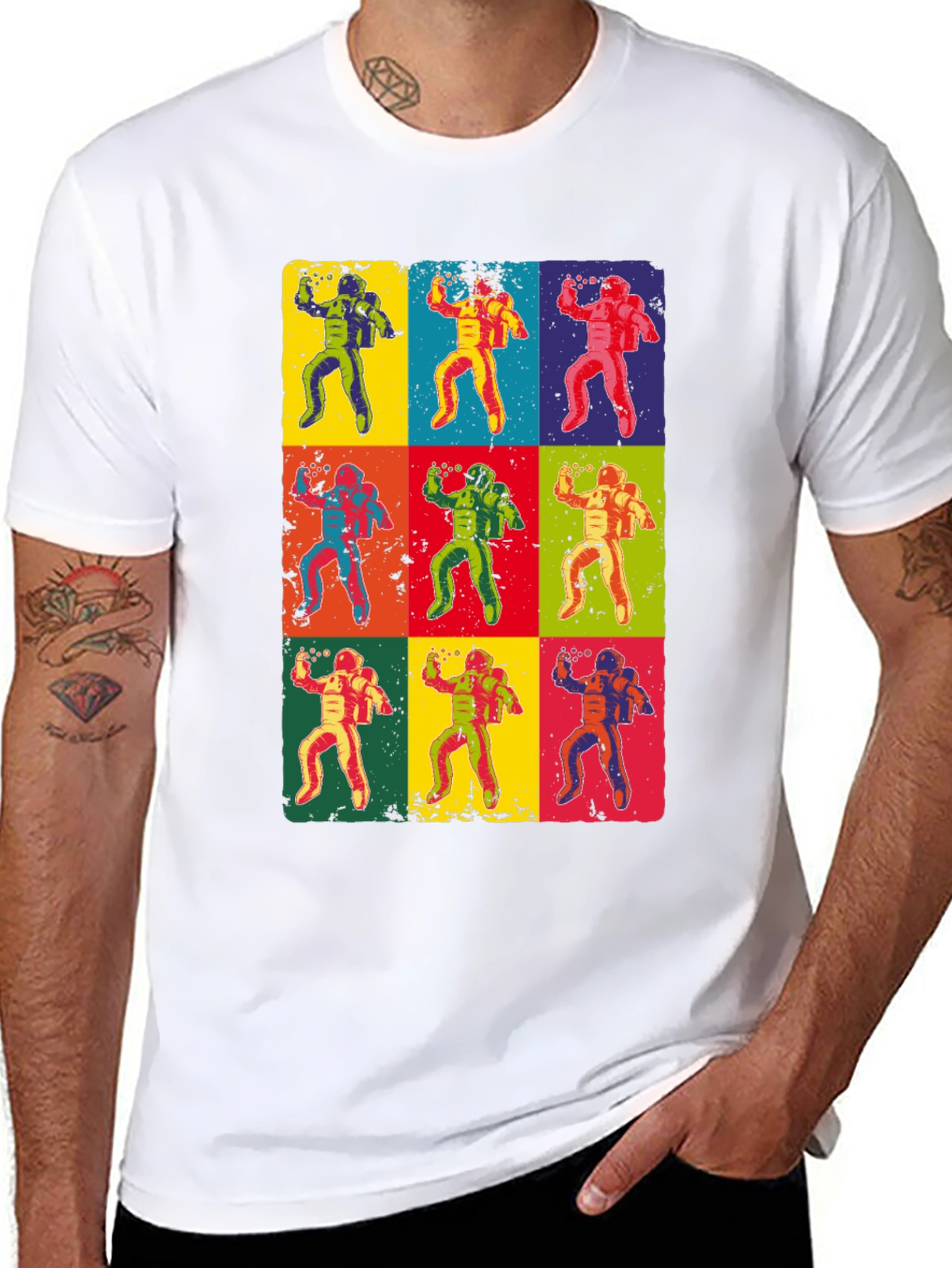 Pop Art Astronaut Graphic T-Shirt