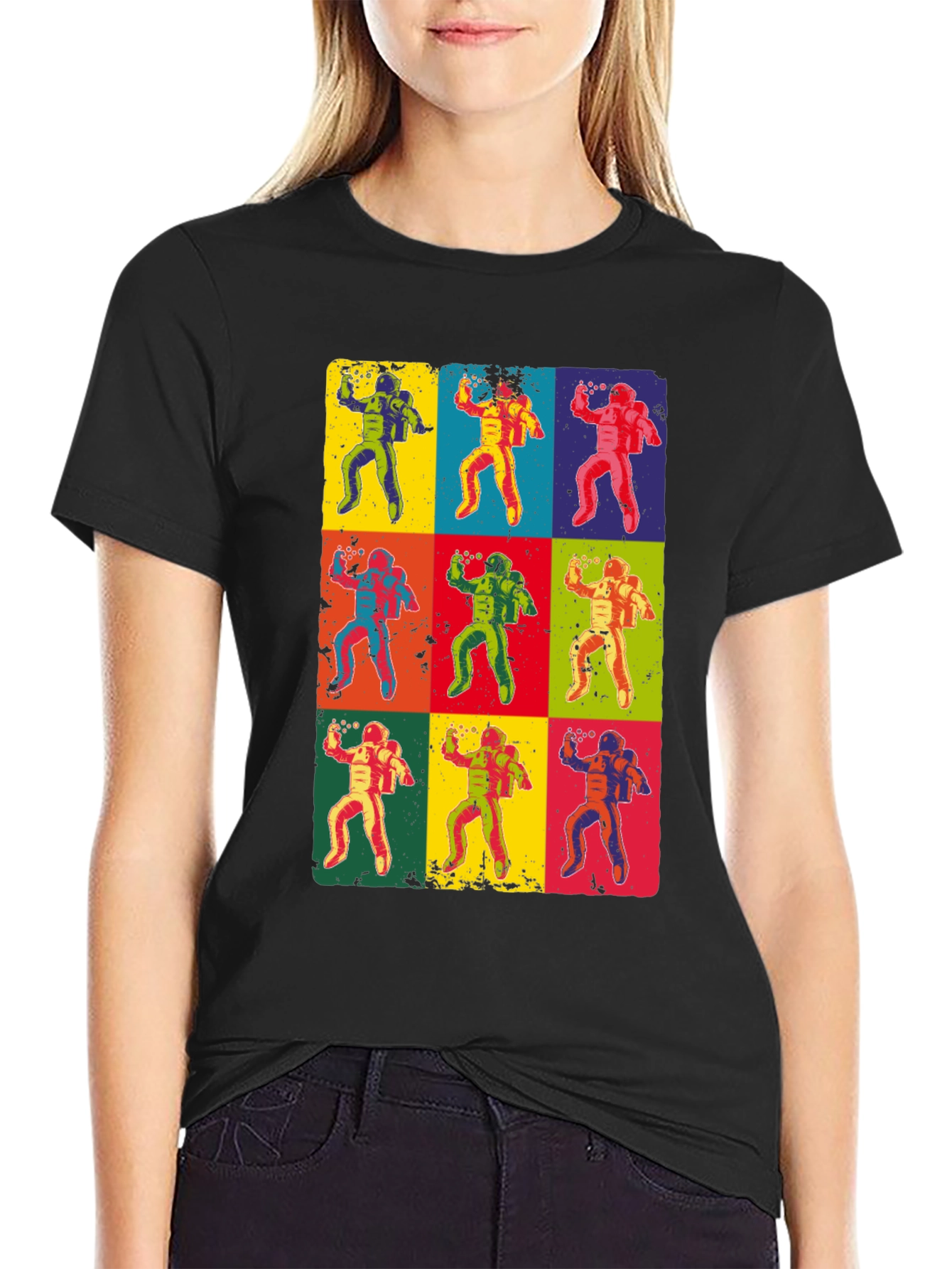 Pop Art Astronaut Graphic T-Shirt