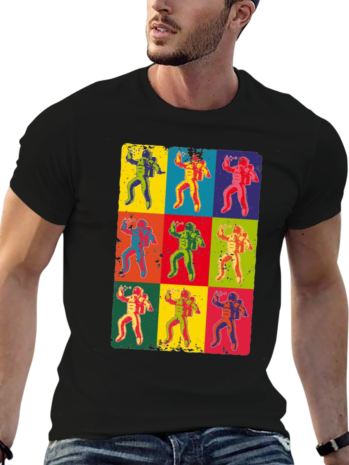 Pop Art Astronaut Graphic T-Shirt