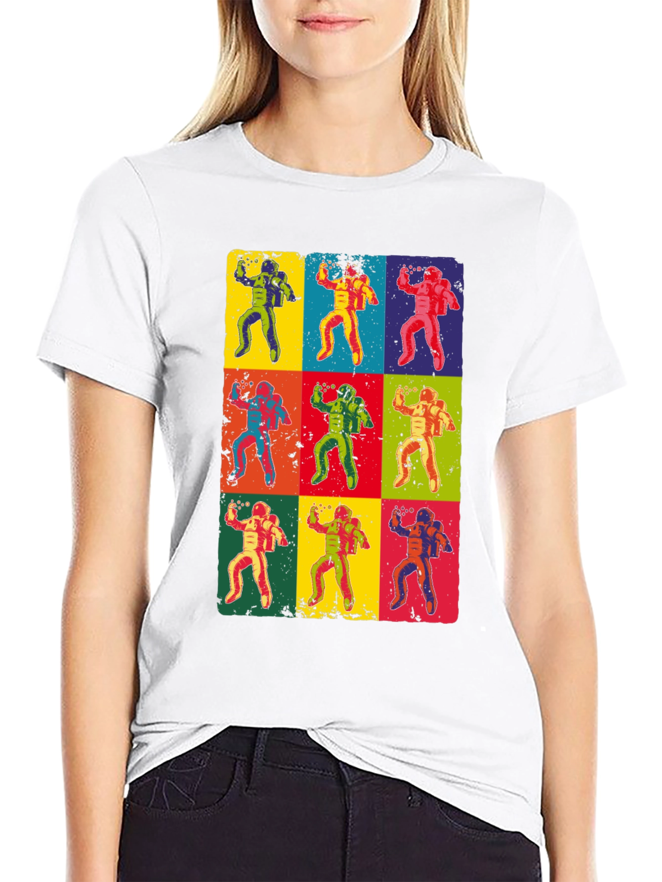 Pop Art Astronaut Graphic T-Shirt