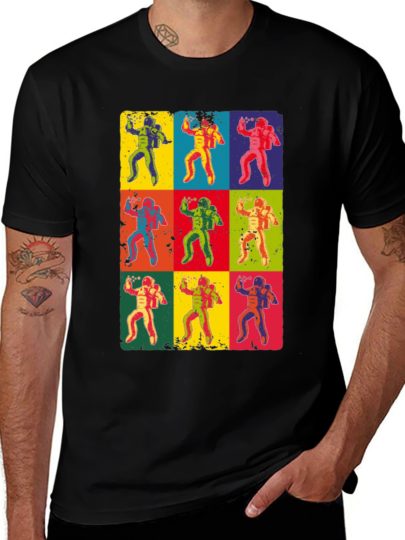 Pop Art Astronaut Graphic T-Shirt