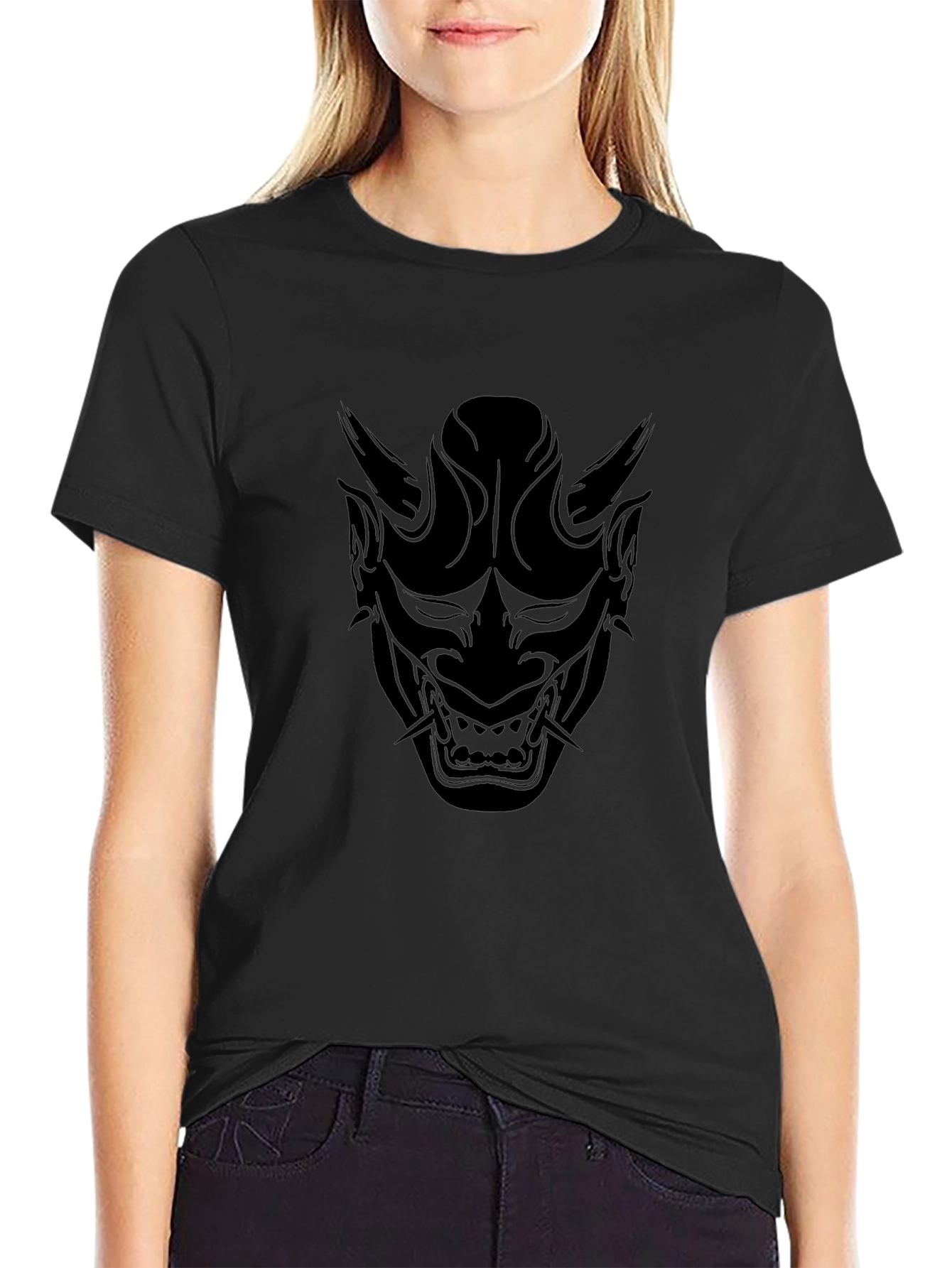 Black Oni Mask Graphic Tee