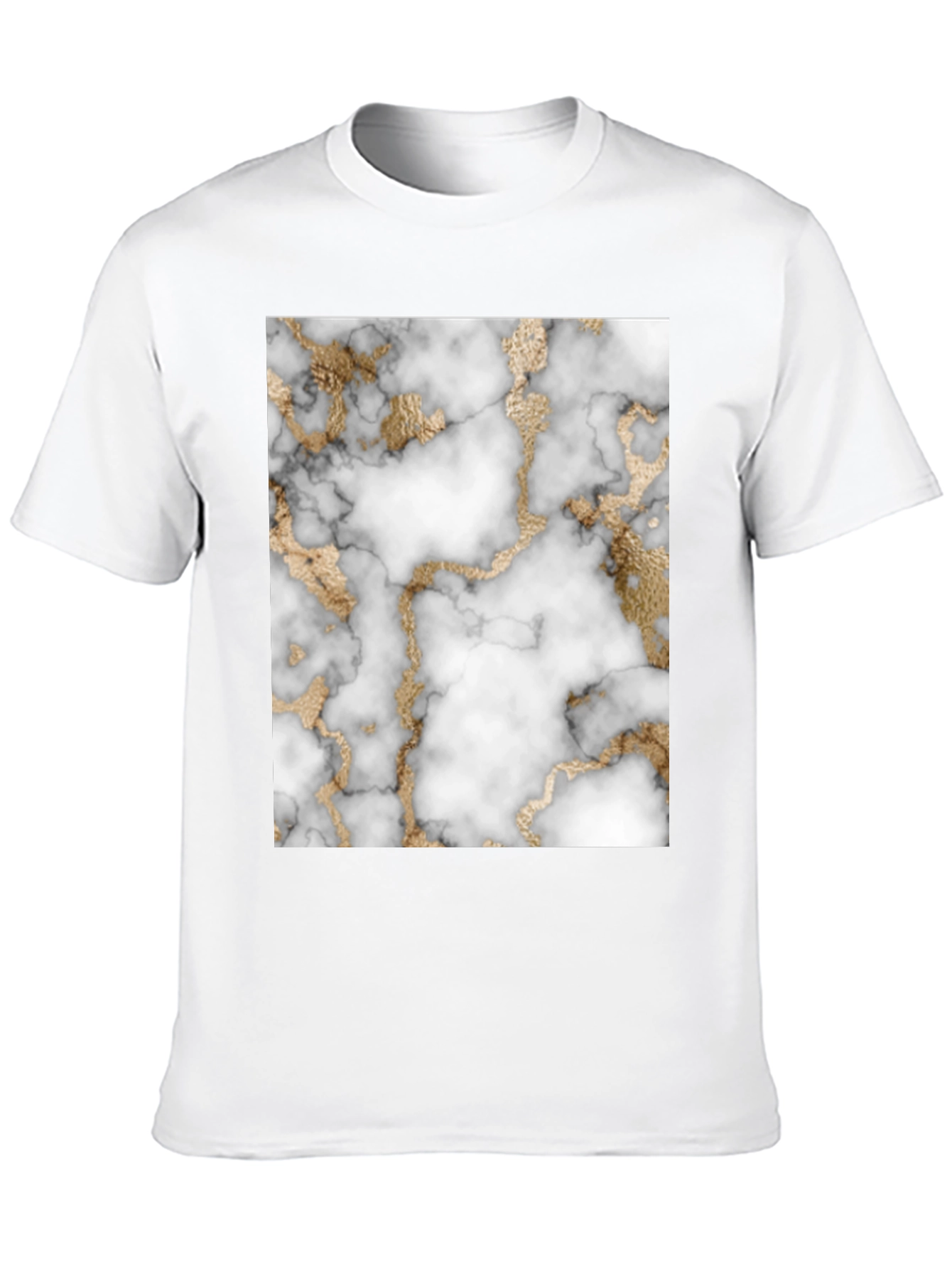 Marble & Gold Graphic Tee - Stylish Cotton T-Shirt
