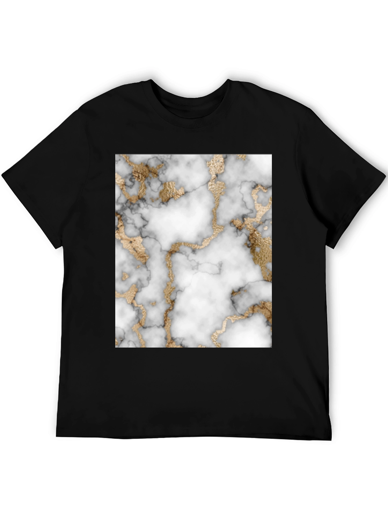 Marble & Gold Graphic Tee - Stylish Cotton T-Shirt
