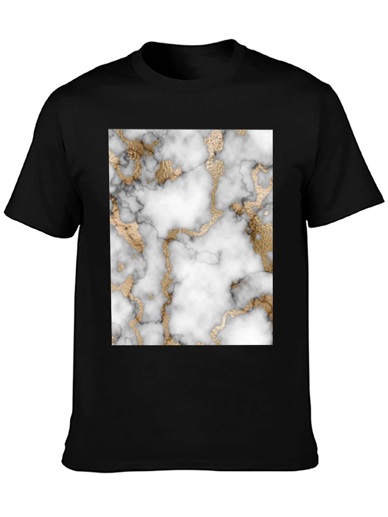 Marble & Gold Graphic Tee - Stylish Cotton T-Shirt