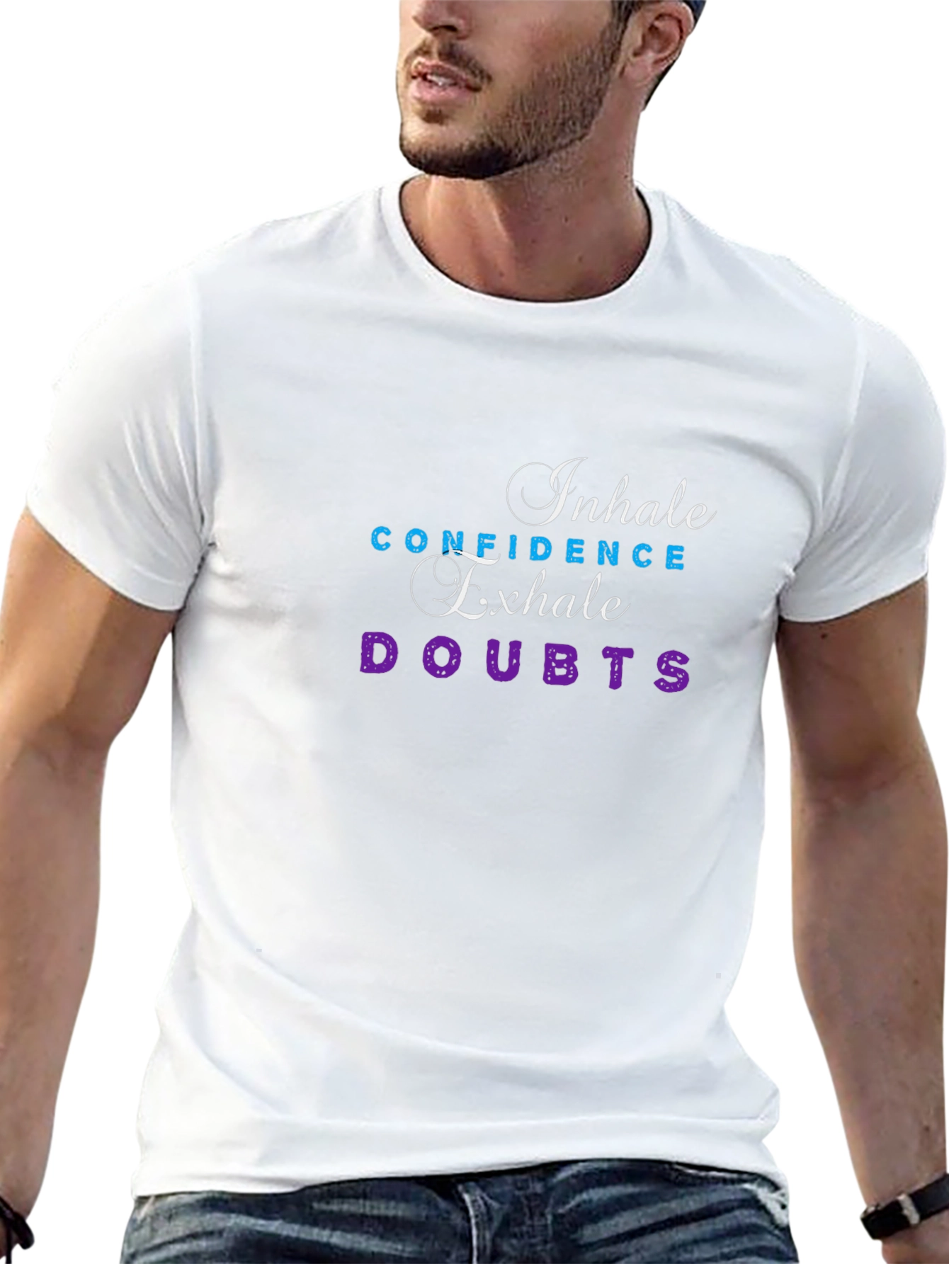 Inhale Confidence Exhale Doubts Black Tee