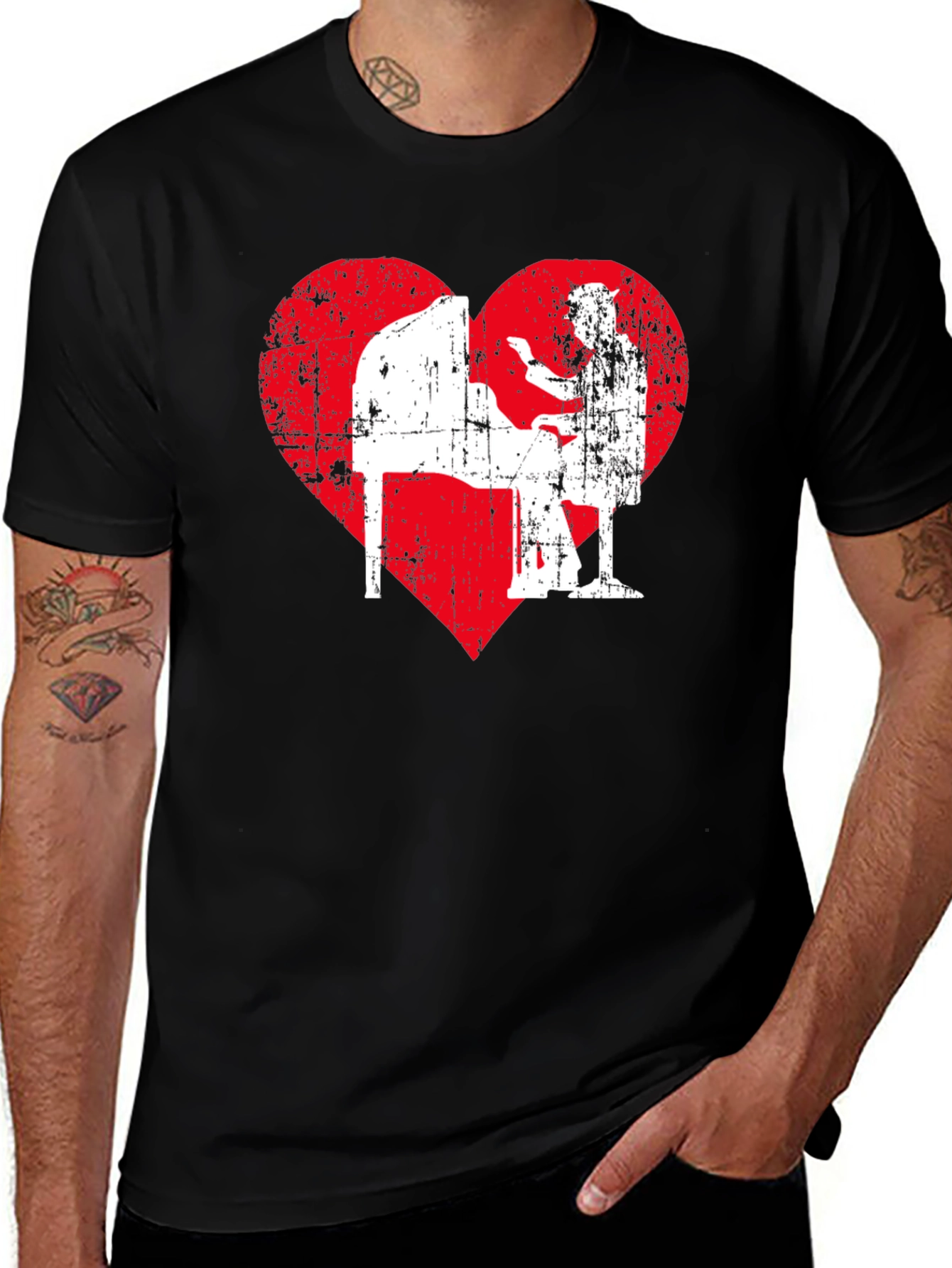 Piano Heart Graphic T-Shirt