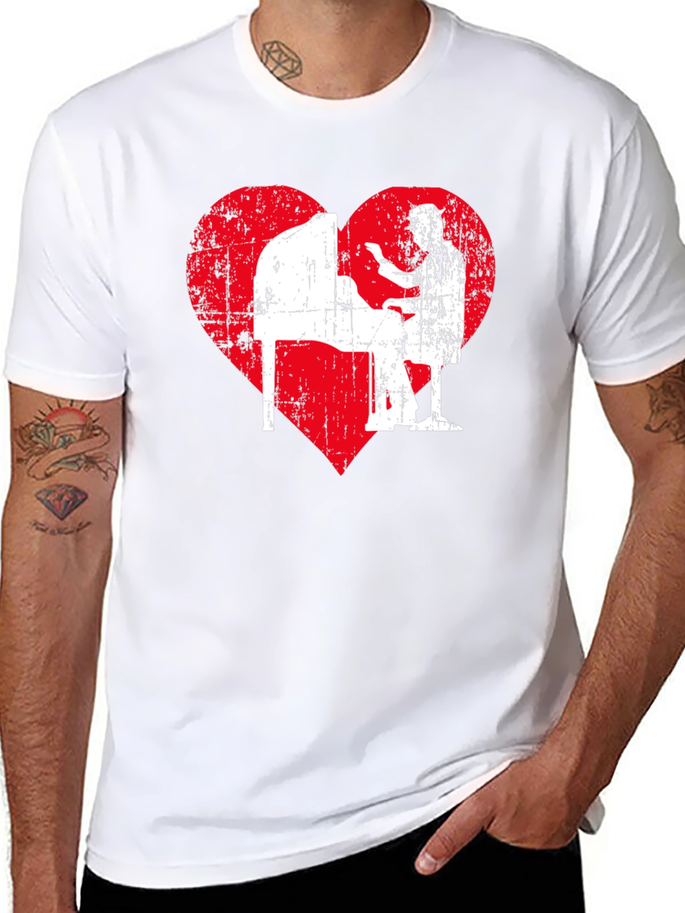 Piano Heart Graphic T-Shirt