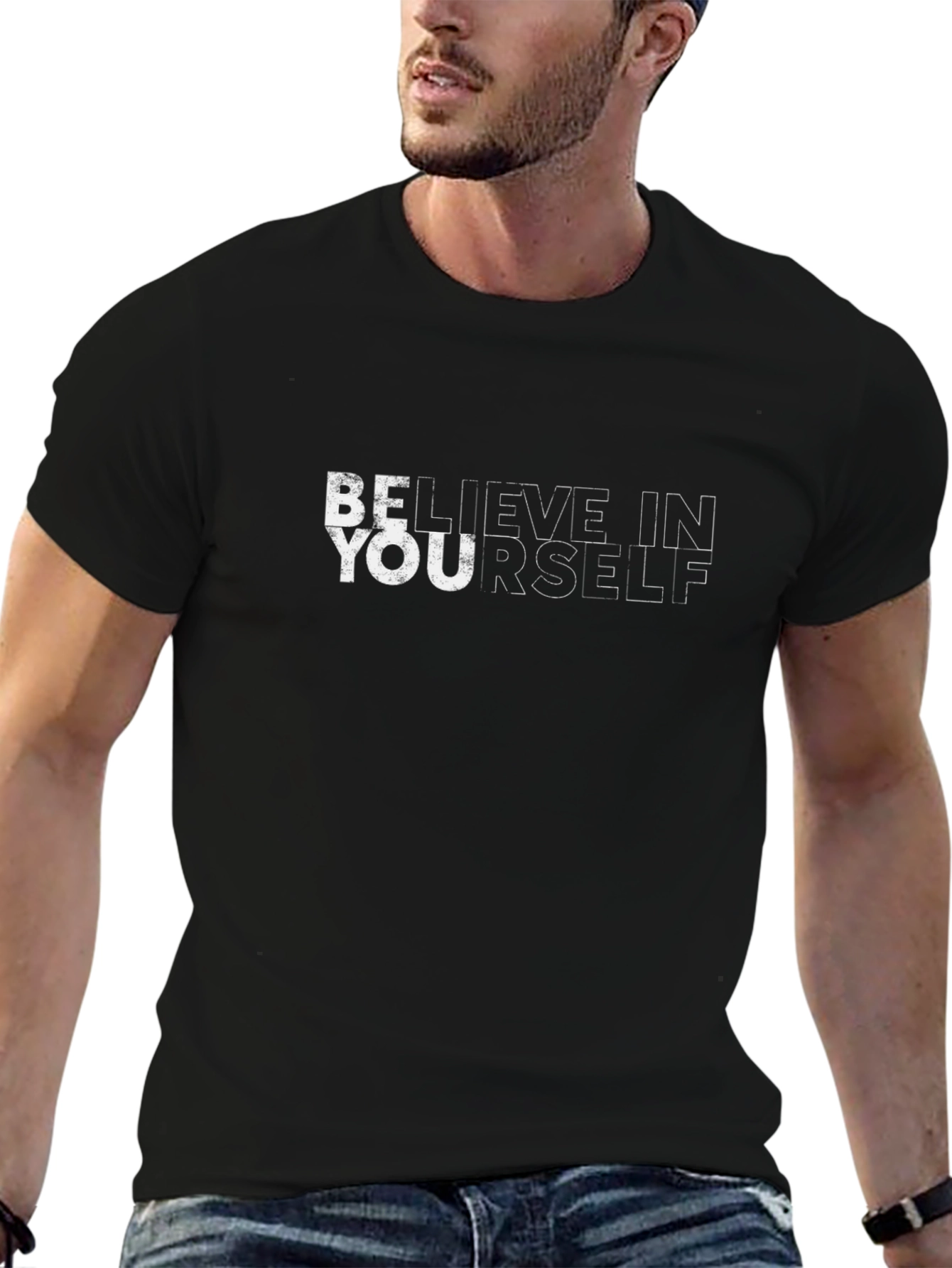 Believe In Yourself Black Graphic Tee