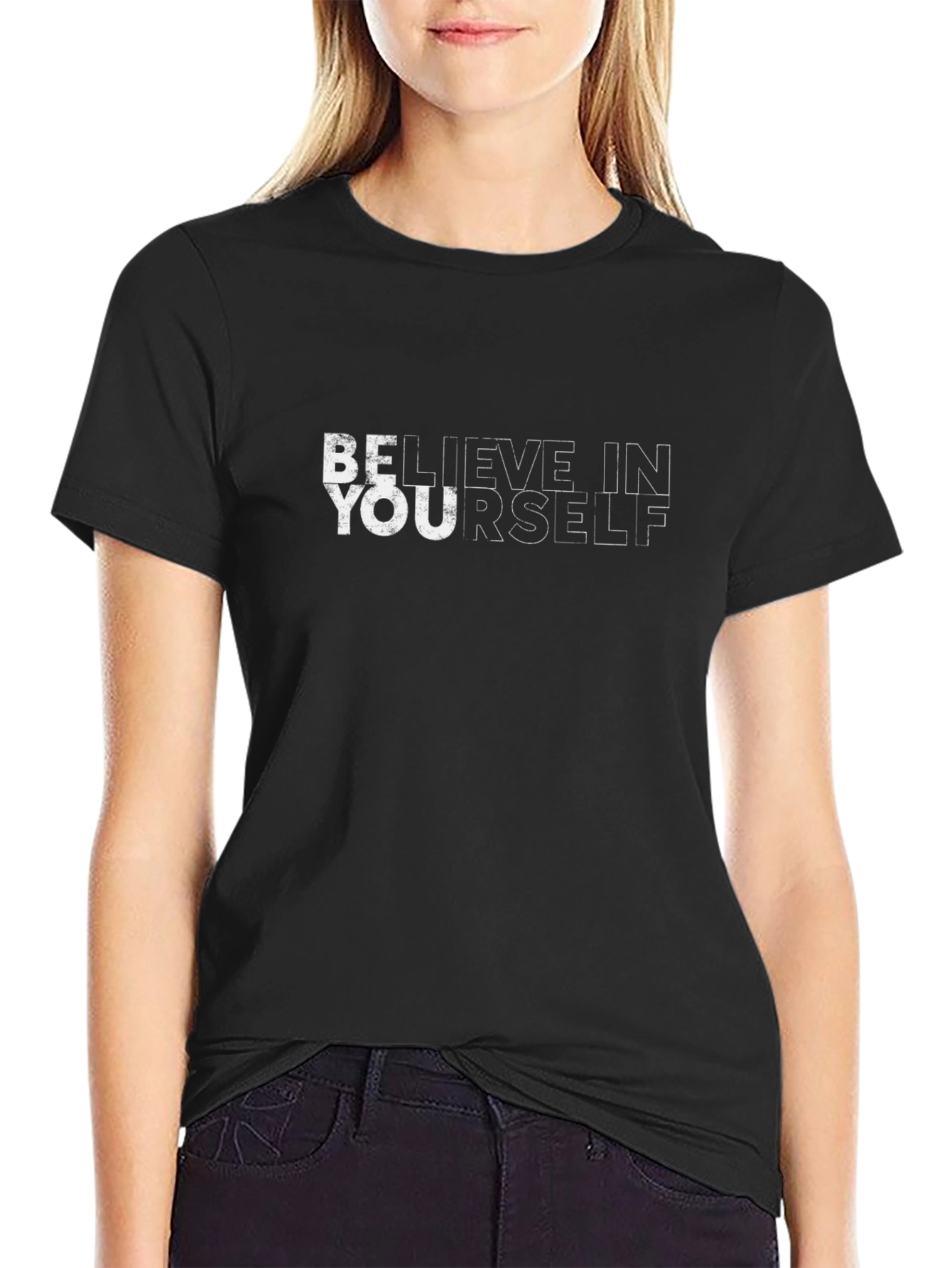 Believe In Yourself Black Graphic Tee