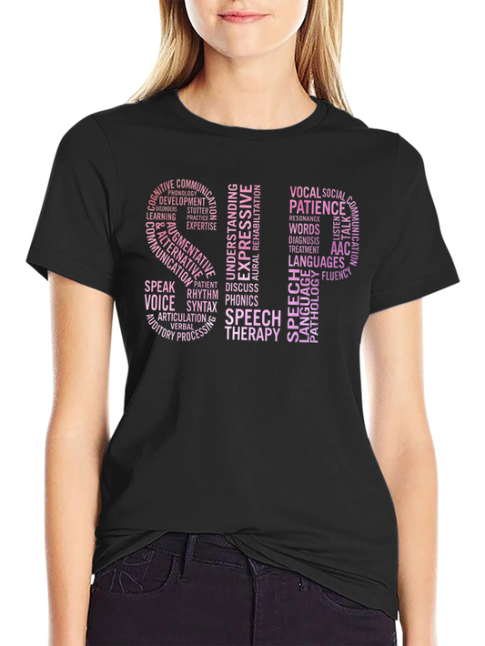 Speech Language Pathology T-Shirt - SLP Word Art Tee
