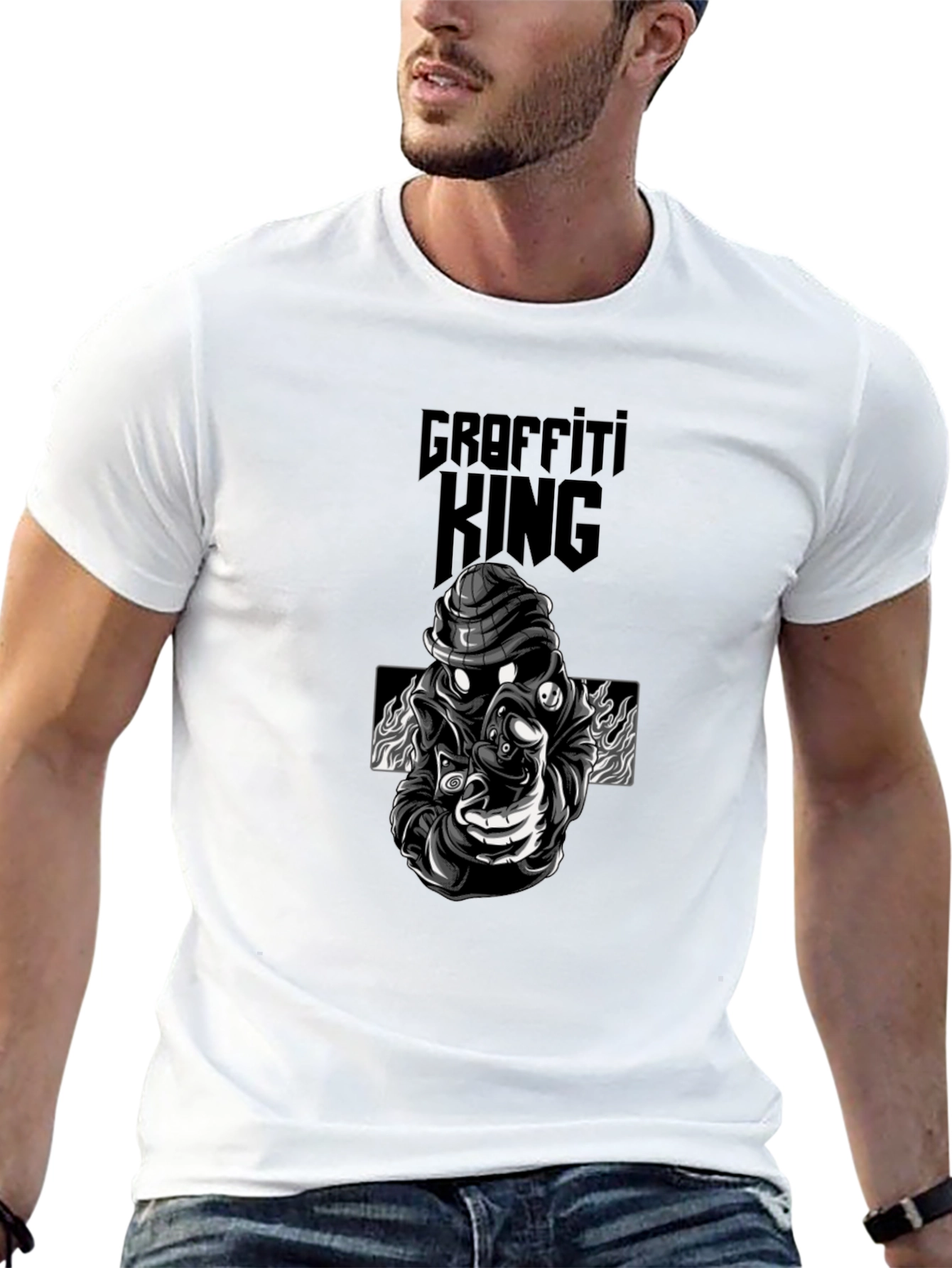 Graffiti King Graphic Black T-Shirt