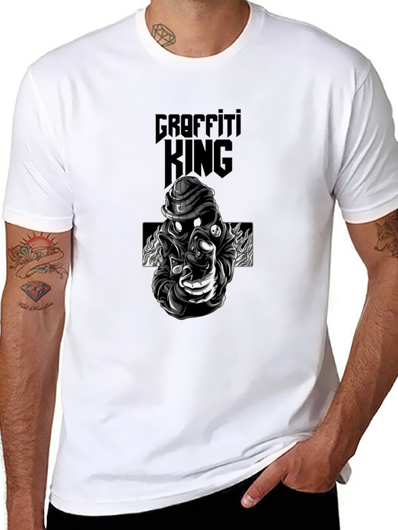 Graffiti King Graphic Black T-Shirt