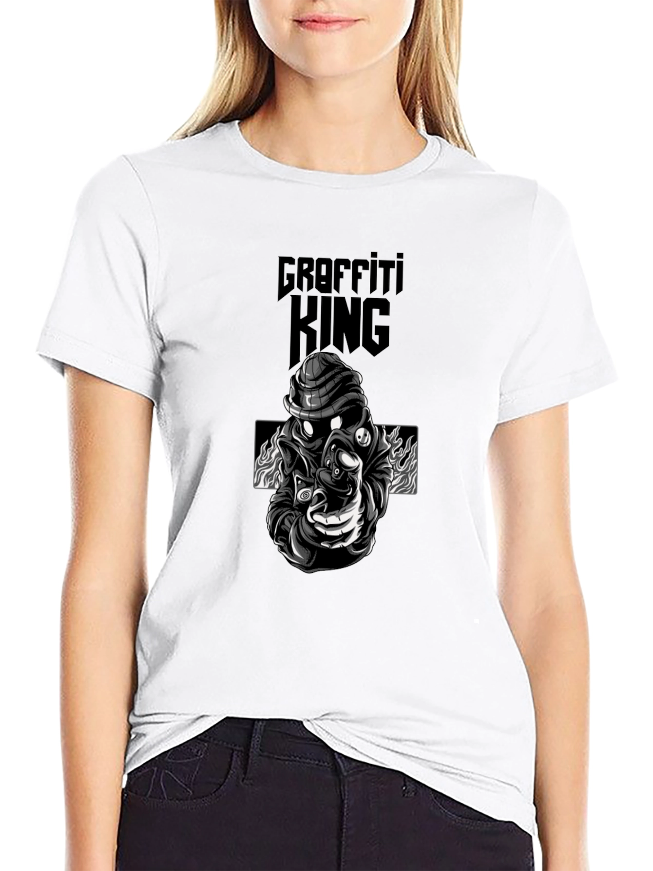 Graffiti King Graphic Black T-Shirt