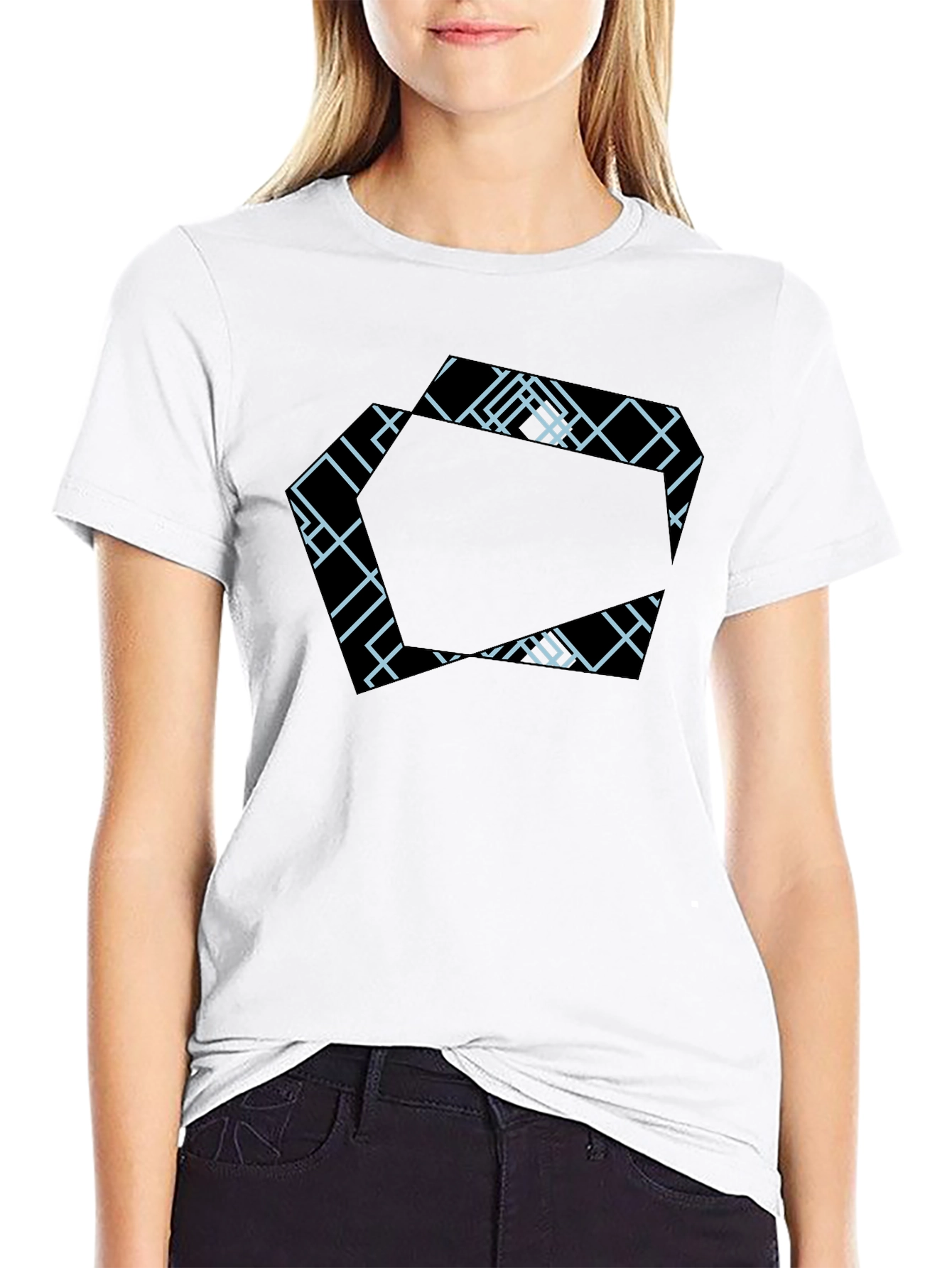 Geometric Pattern Black T-Shirt