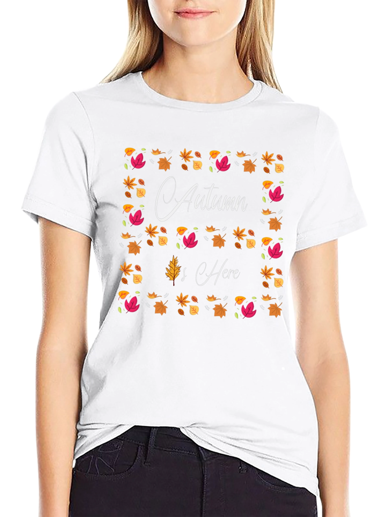 Autumn is Here T-Shirt Fall Leaf Design