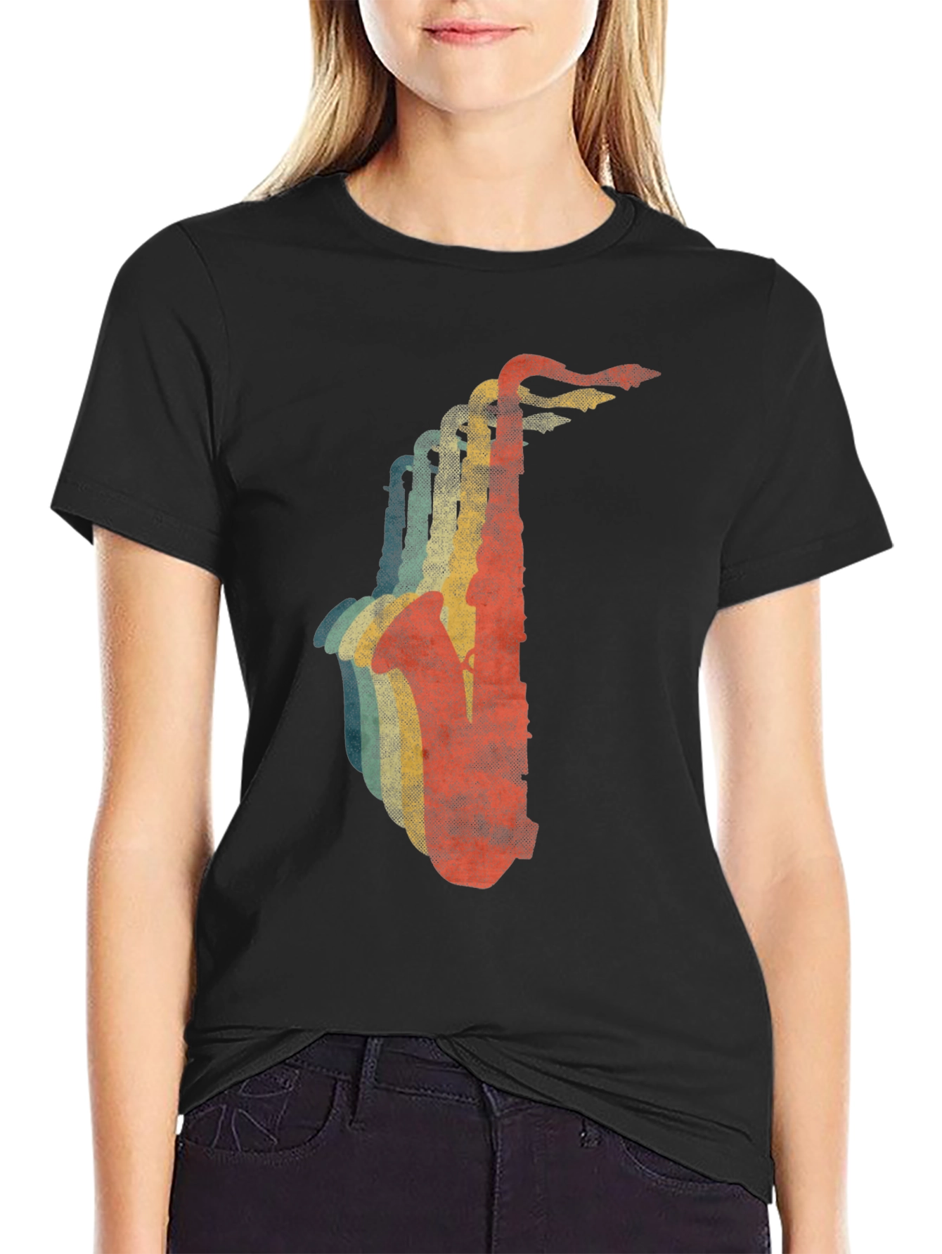 Retro Saxophone Graphic T-Shirt - Cool Music Lover Tee