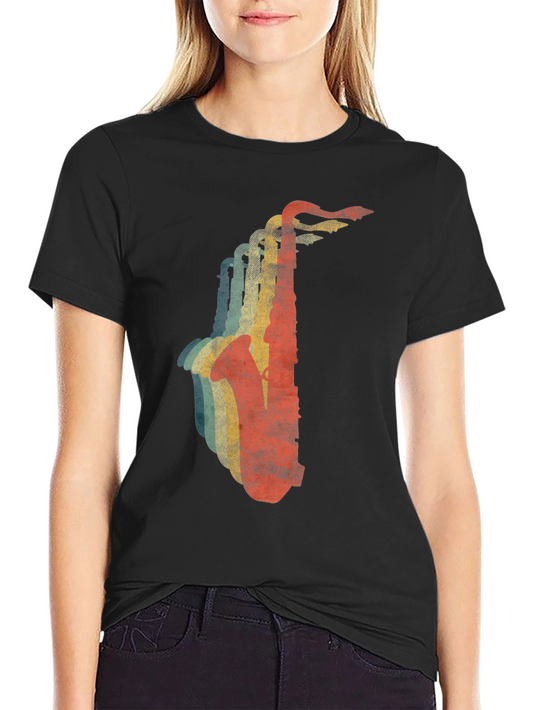 Retro Saxophone Graphic T-Shirt - Cool Music Lover Tee