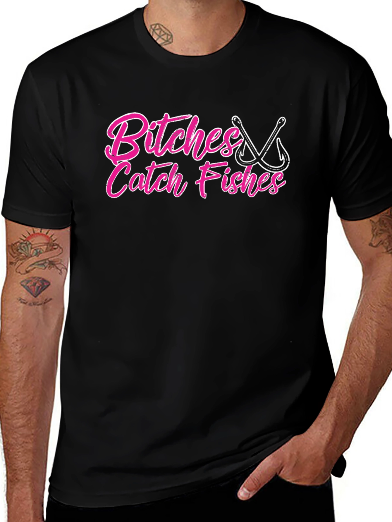 Bitches Catch Fishes Graphic T-Shirt